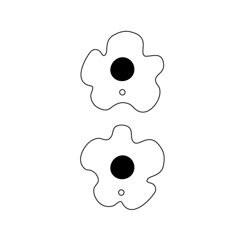 © Etched Double Poppy Heads -  2 Pair set