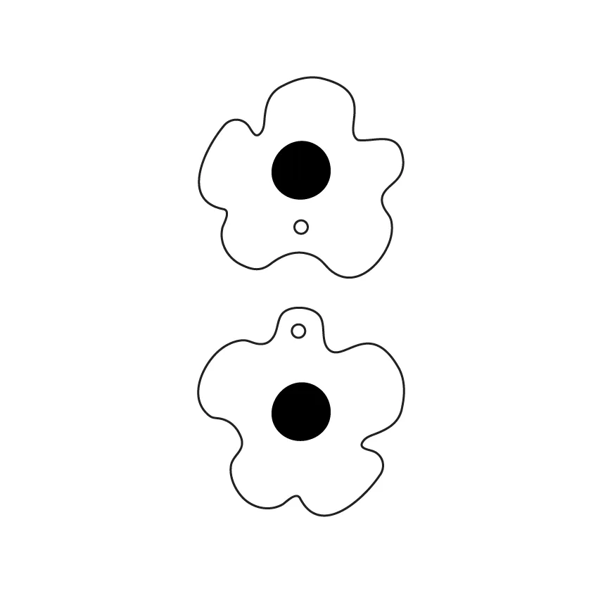 © Etched Double Poppy Heads -  2 Pair set