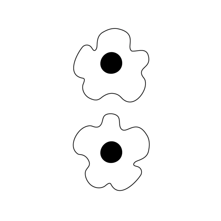 © Etched Double Poppy Heads -  2 Pair set