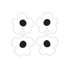 © Etched Double Poppy Heads -  2 Pair set