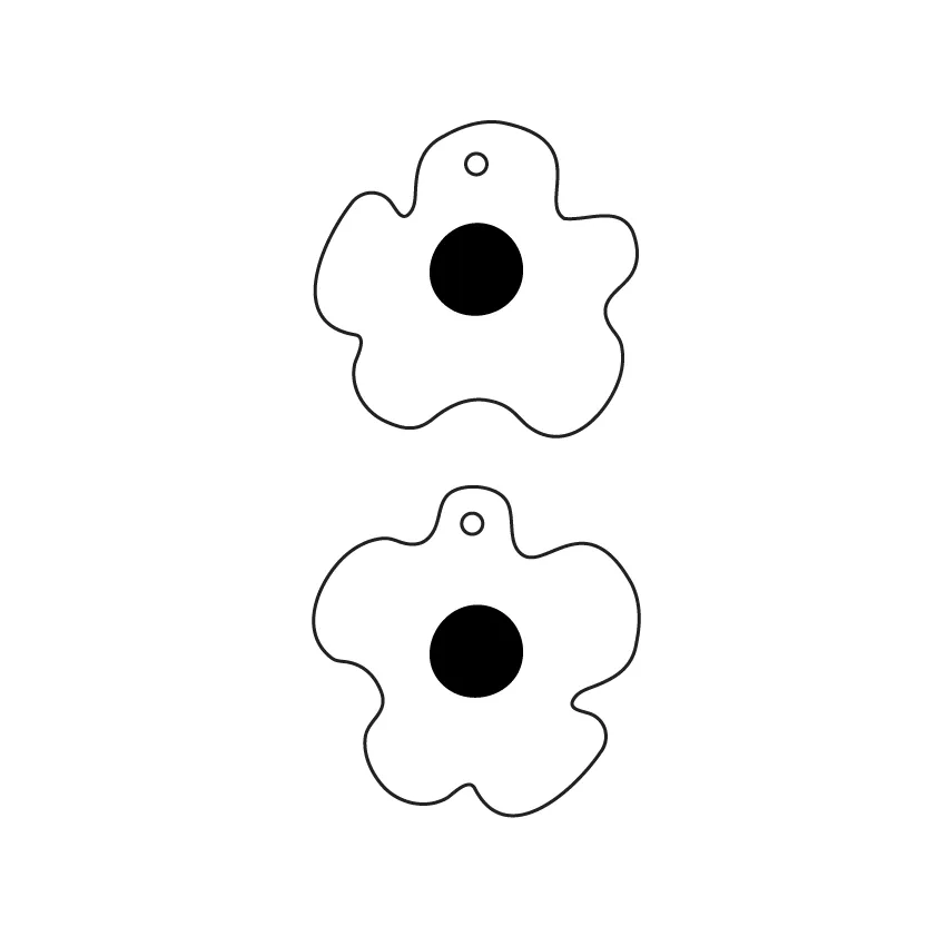 © Etched Double Poppy Heads -  2 Pair set