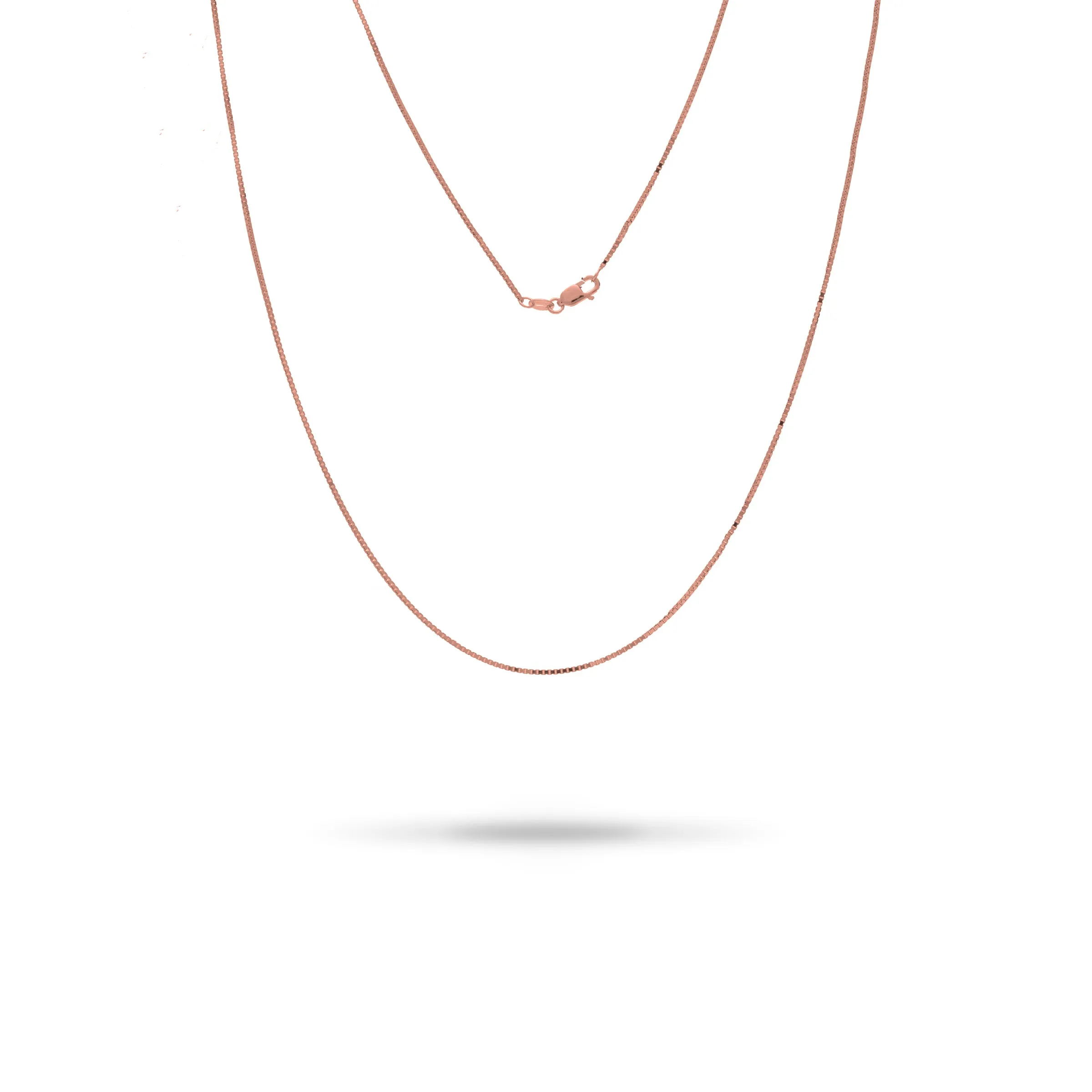 0.8mm Venetian Box Chain in Rose Gold