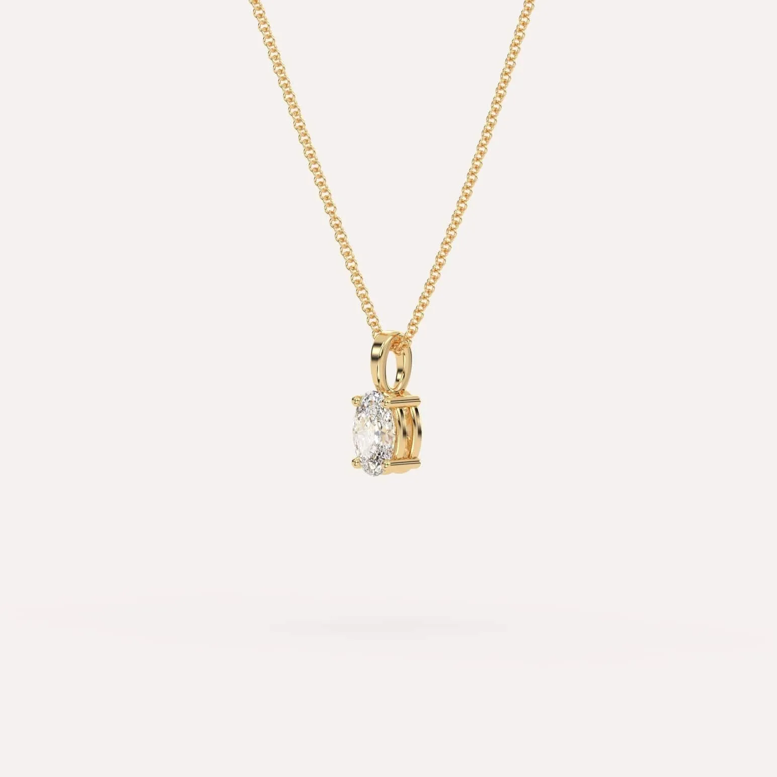 1/2 carat Oval Diamond Pendant Necklace