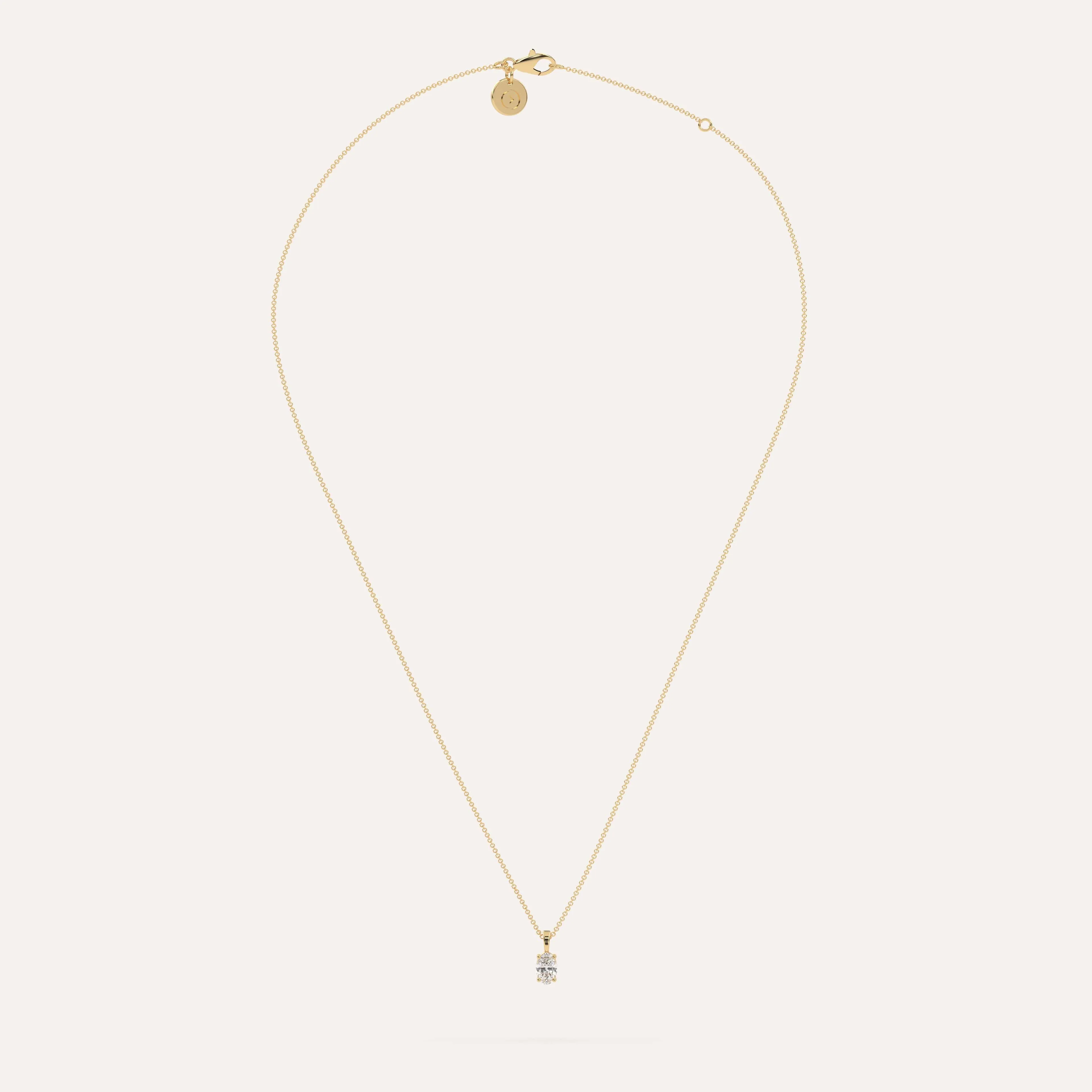 1/2 carat Oval Diamond Pendant Necklace