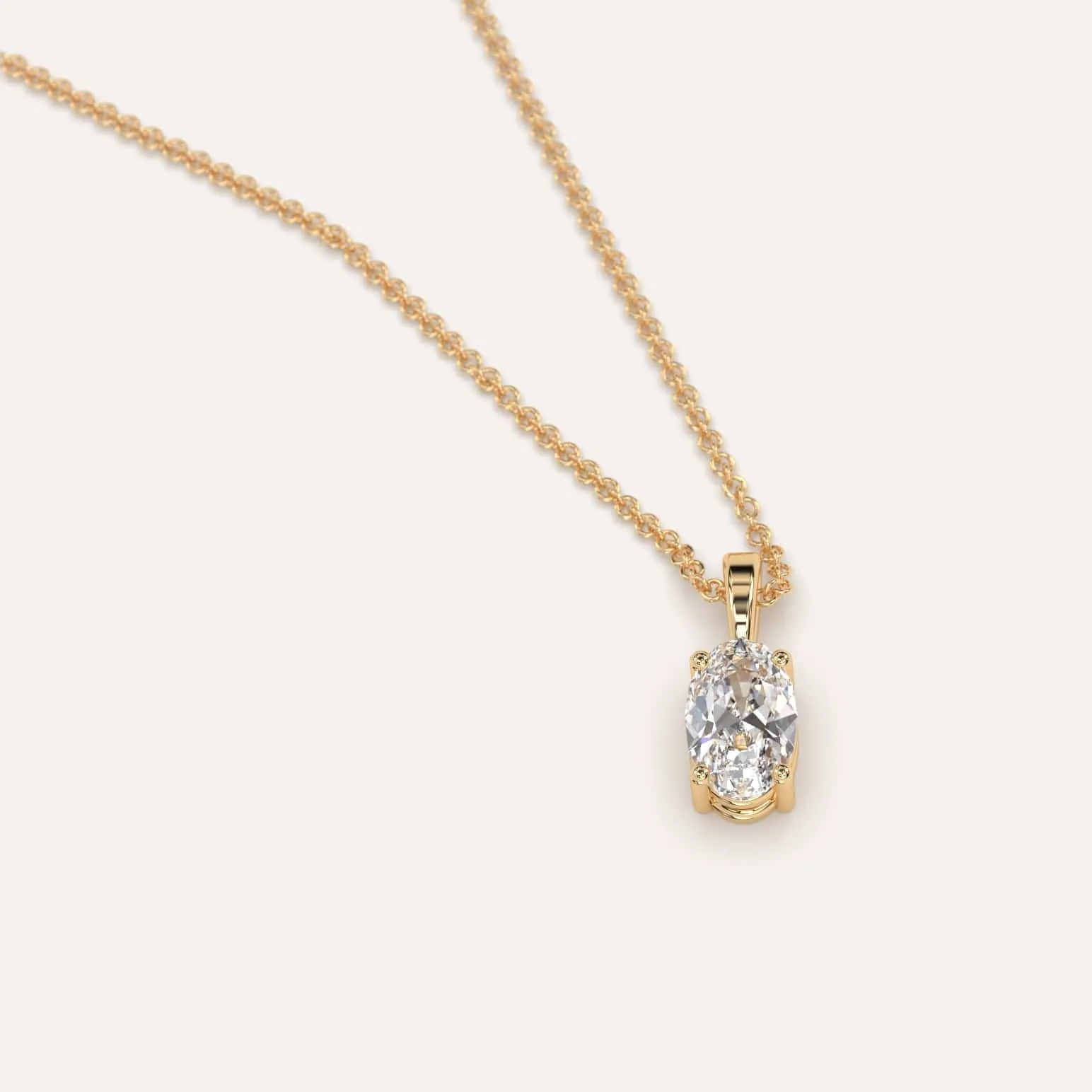 1/2 carat Oval Diamond Pendant Necklace