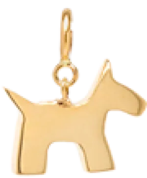 14k Dog Charm on Spring Ring
