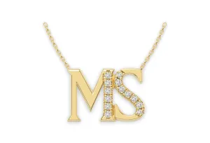 14K Double Initial Charm / Necklace
