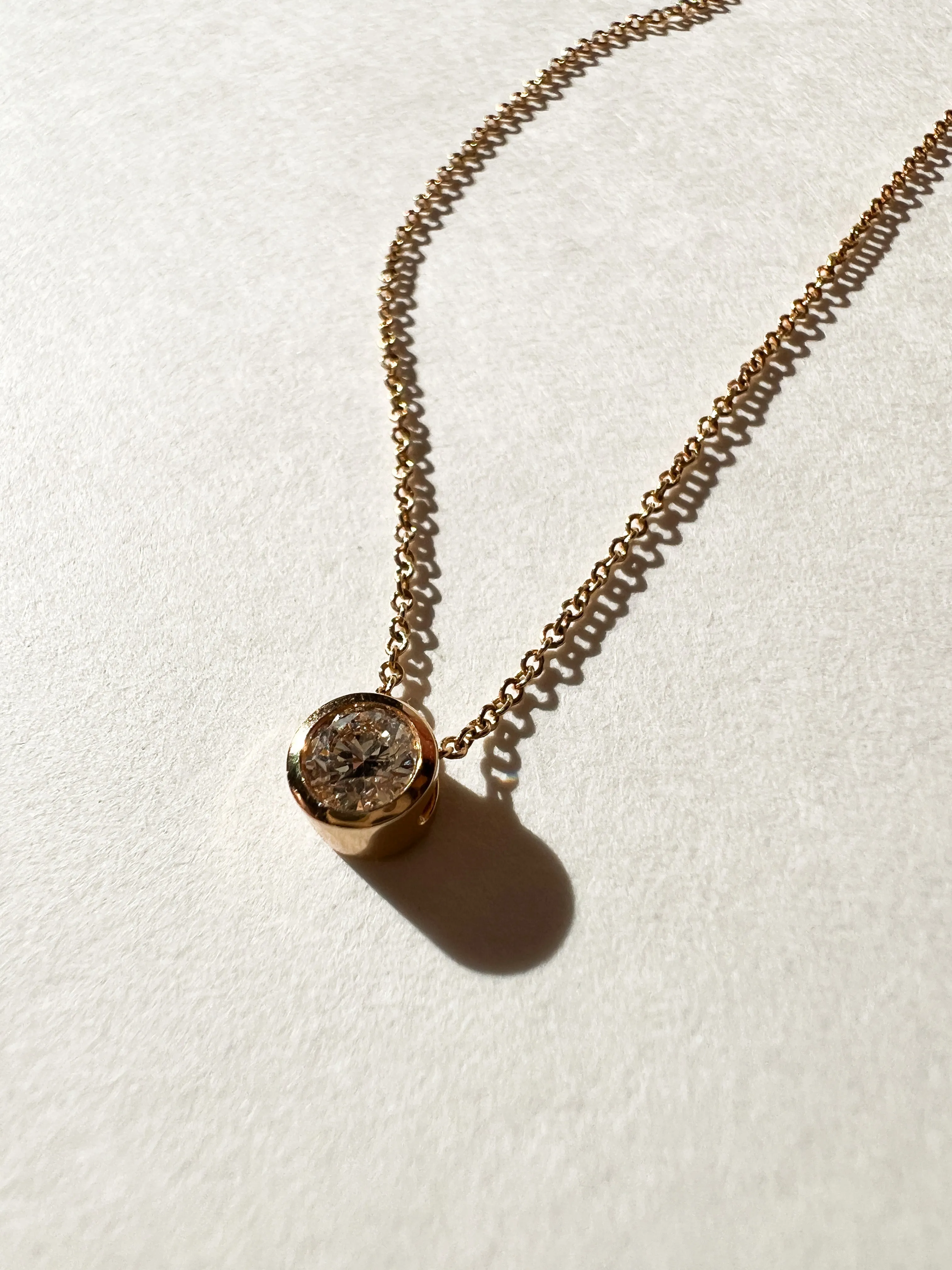 14k Fine Remy Diamond Solitaire Necklace