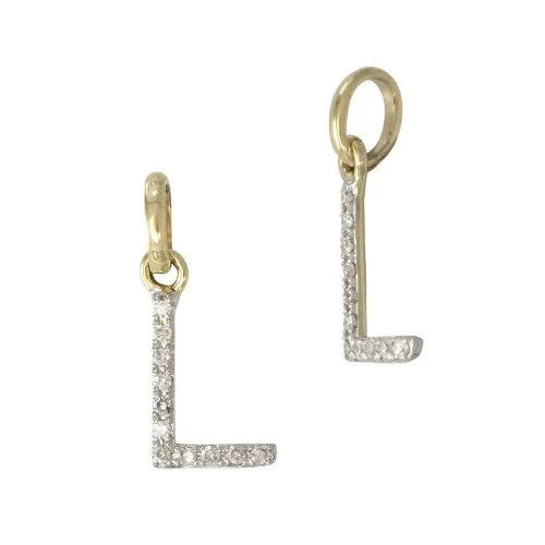 14k Gold & Diamond Initial Charms