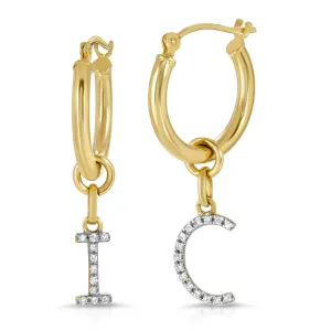 14k Gold & Diamond Initial Charms