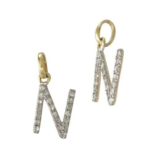 14k Gold & Diamond Initial Charms