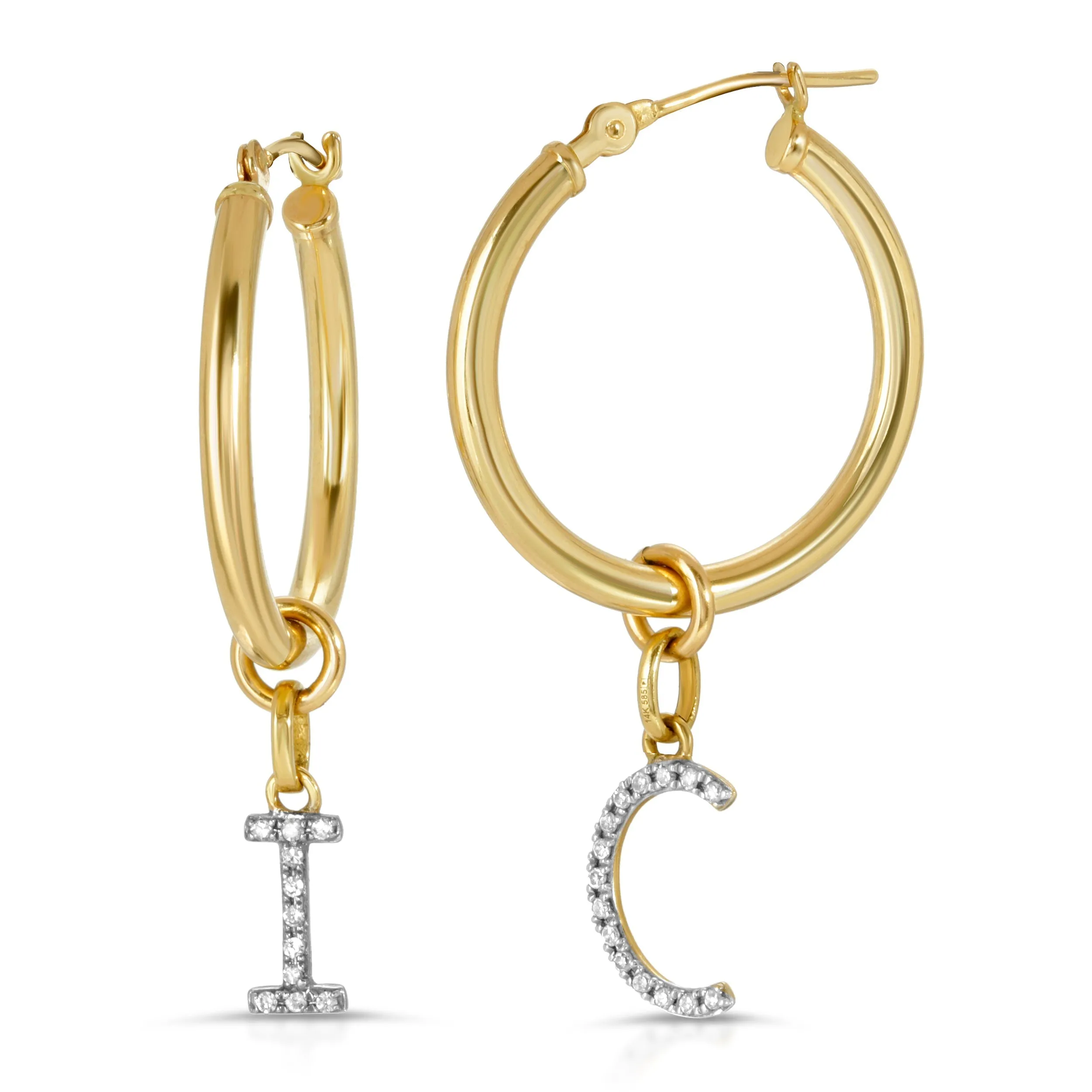14k Gold & Diamond Initial Charms