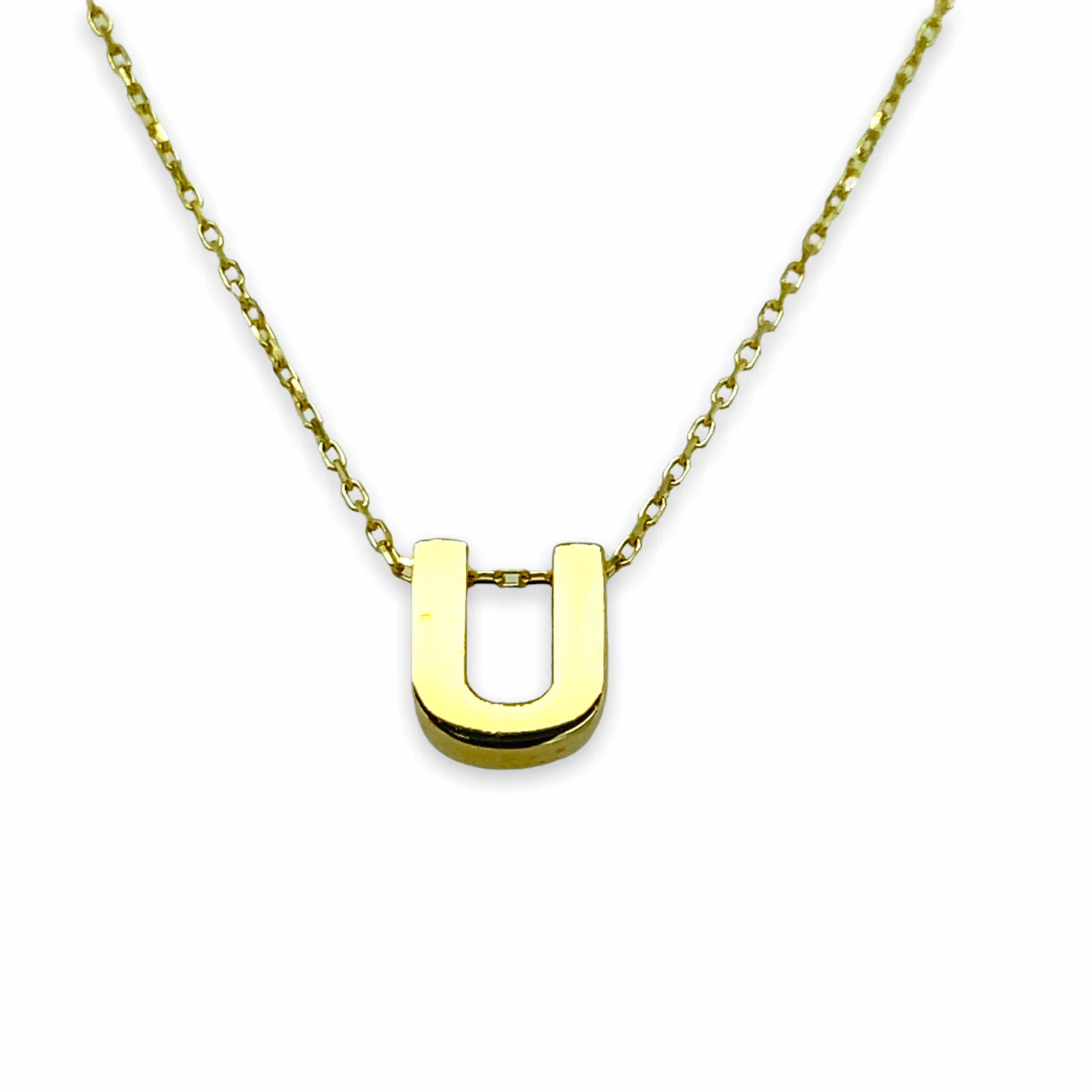 14K Gold Micro Initial Letters Necklace