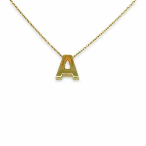 14K Gold Micro Initial Letters Necklace