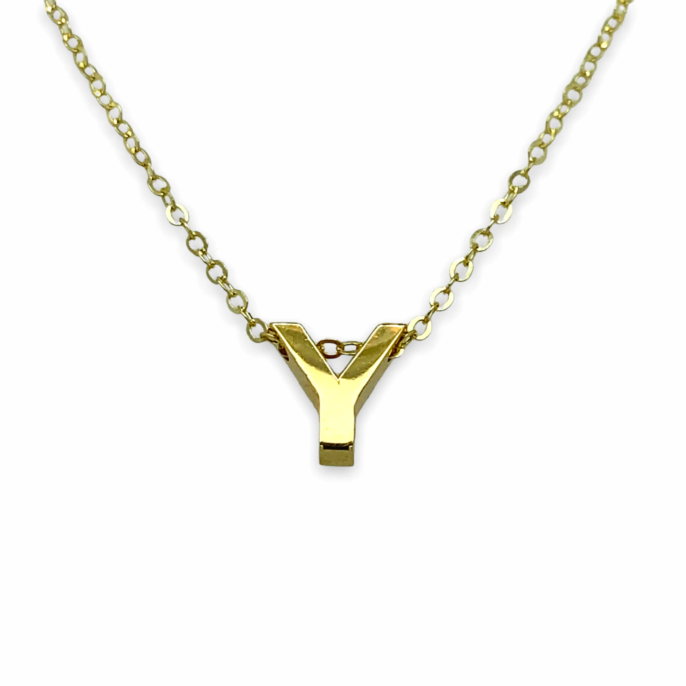 14K Gold Micro Initial Letters Necklace