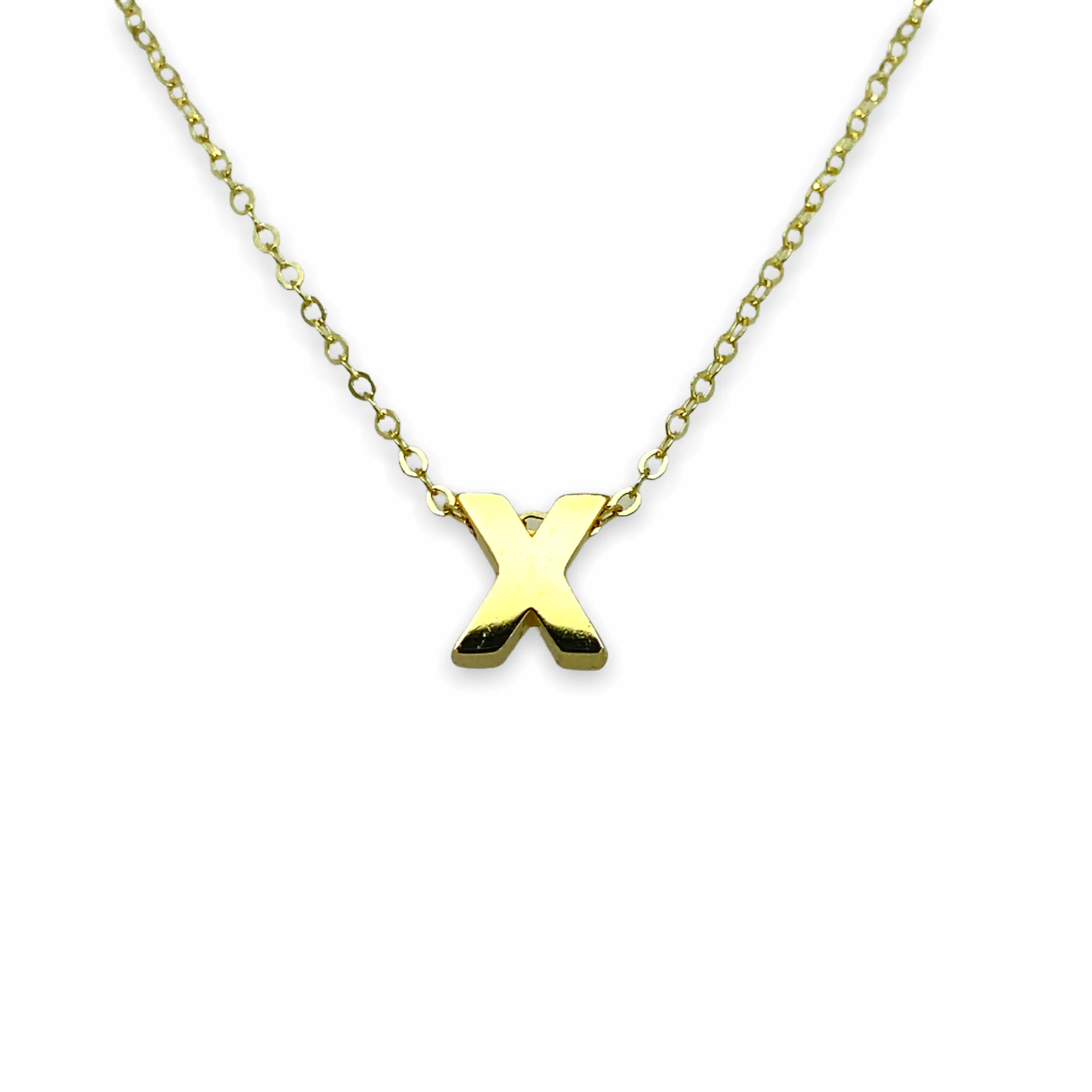 14K Gold Micro Initial Letters Necklace