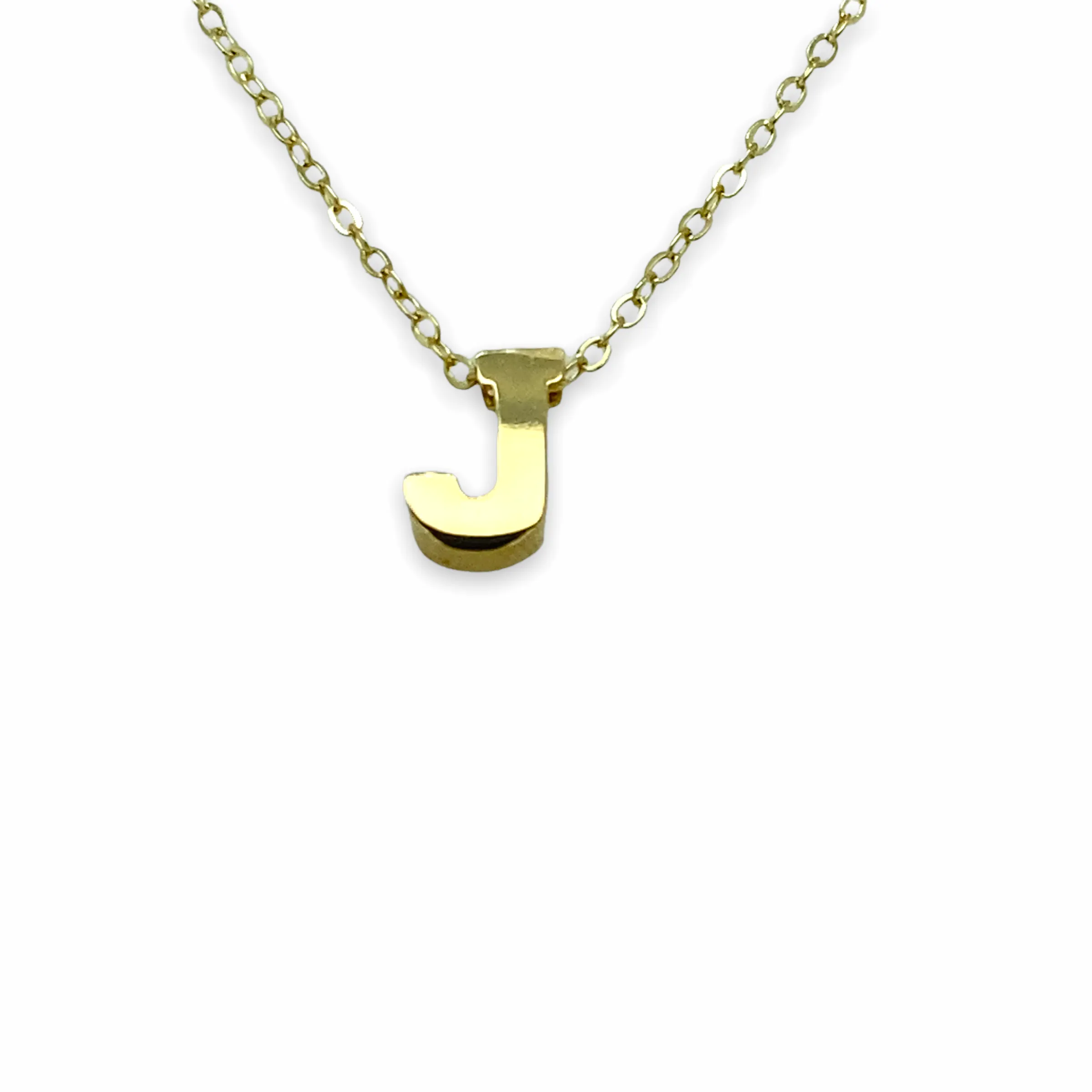 14K Gold Micro Initial Letters Necklace