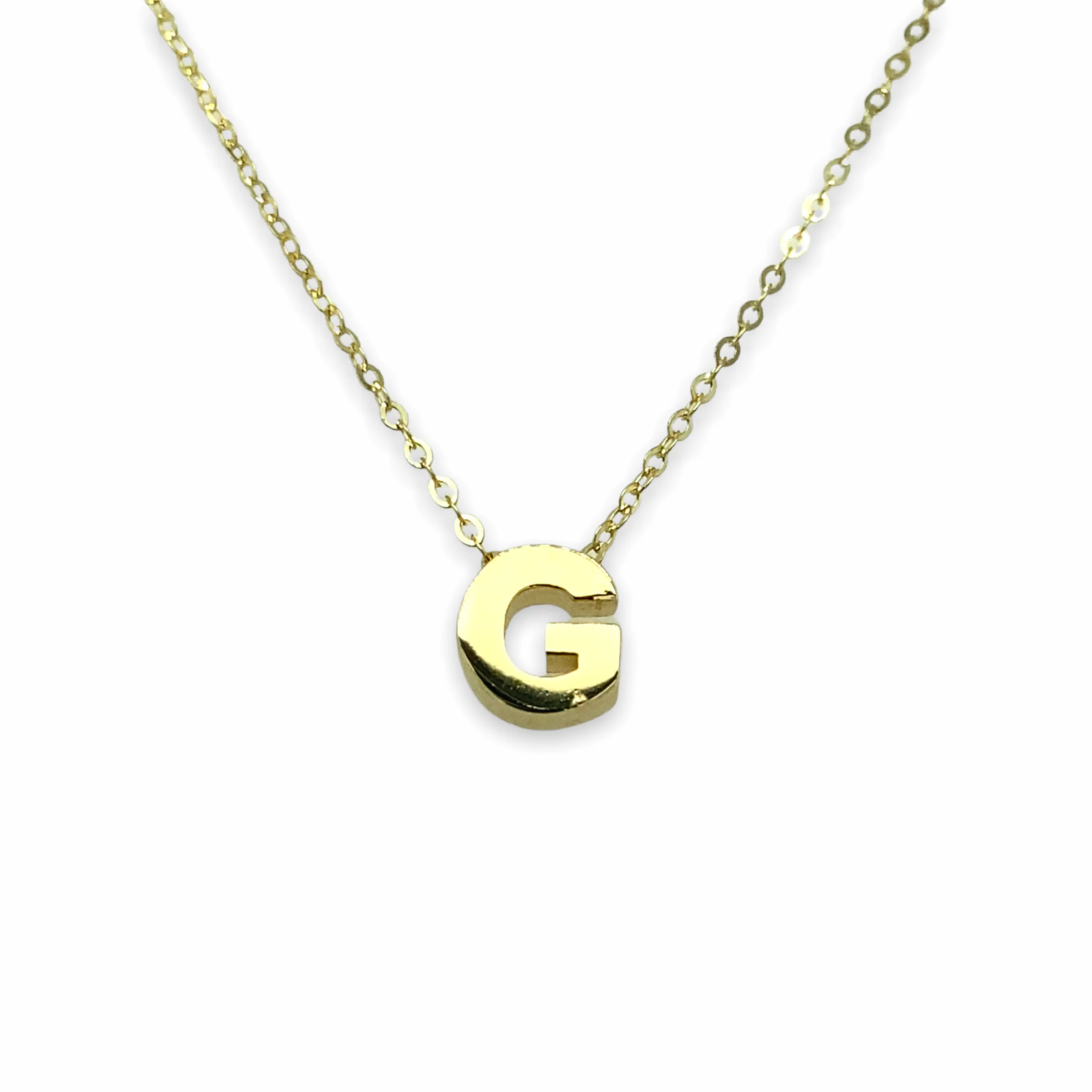 14K Gold Micro Initial Letters Necklace