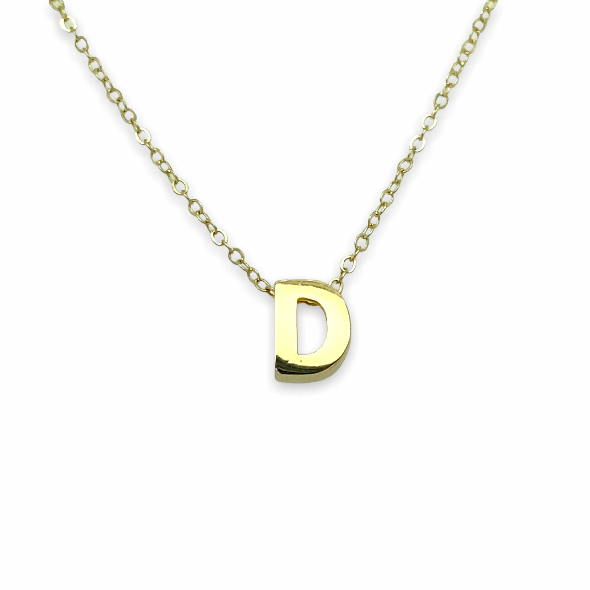 14K Gold Micro Initial Letters Necklace