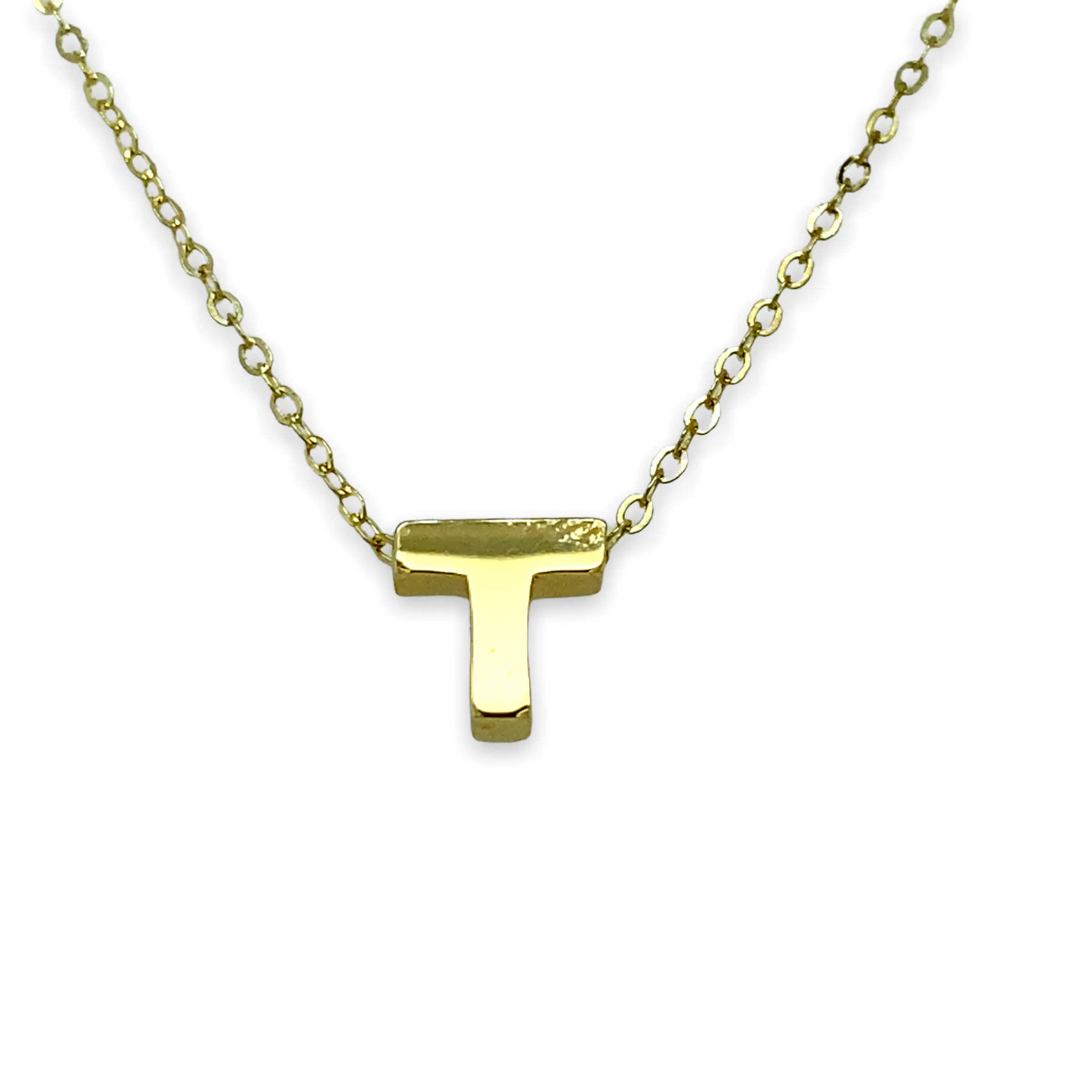 14K Gold Micro Initial Letters Necklace