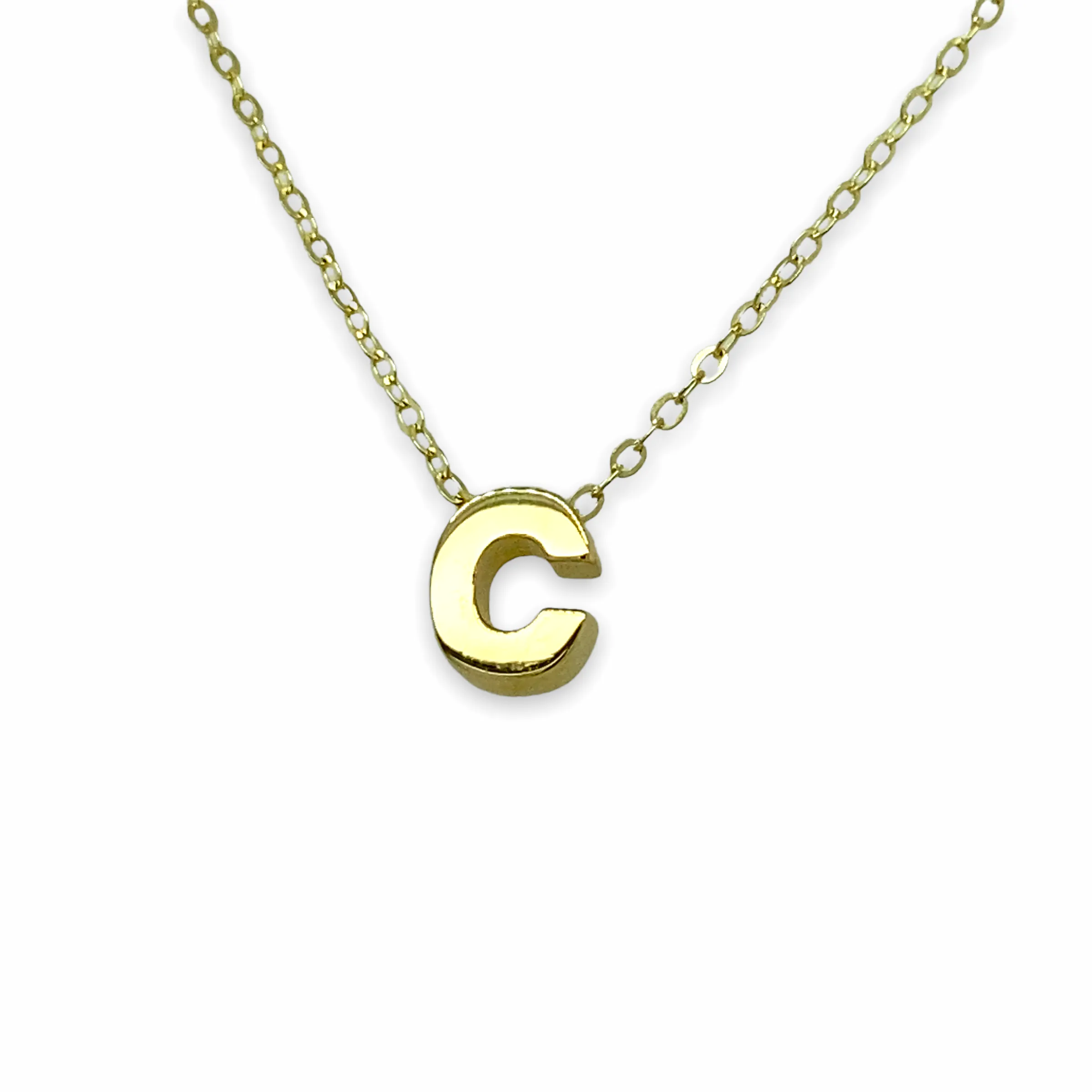 14K Gold Micro Initial Letters Necklace