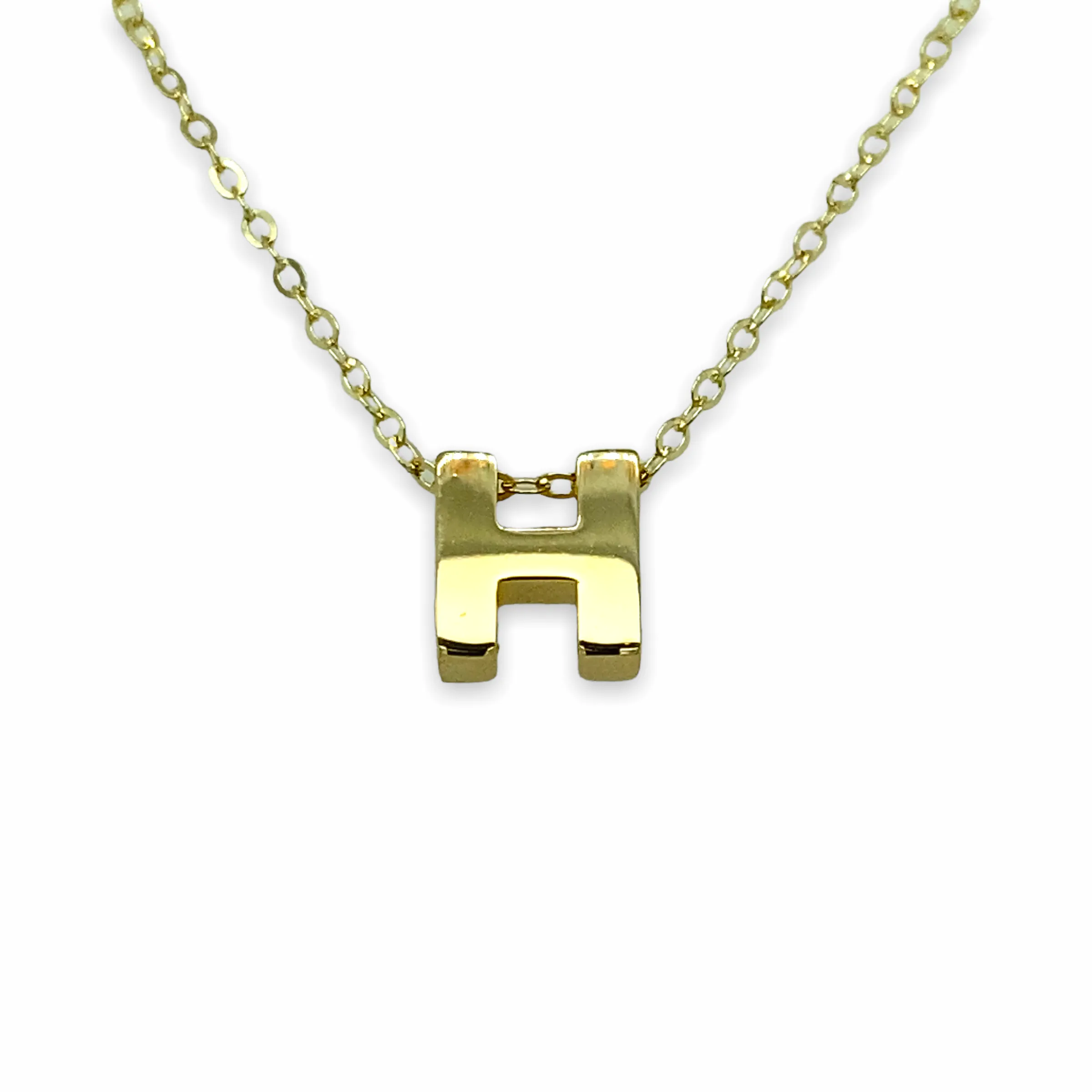 14K Gold Micro Initial Letters Necklace