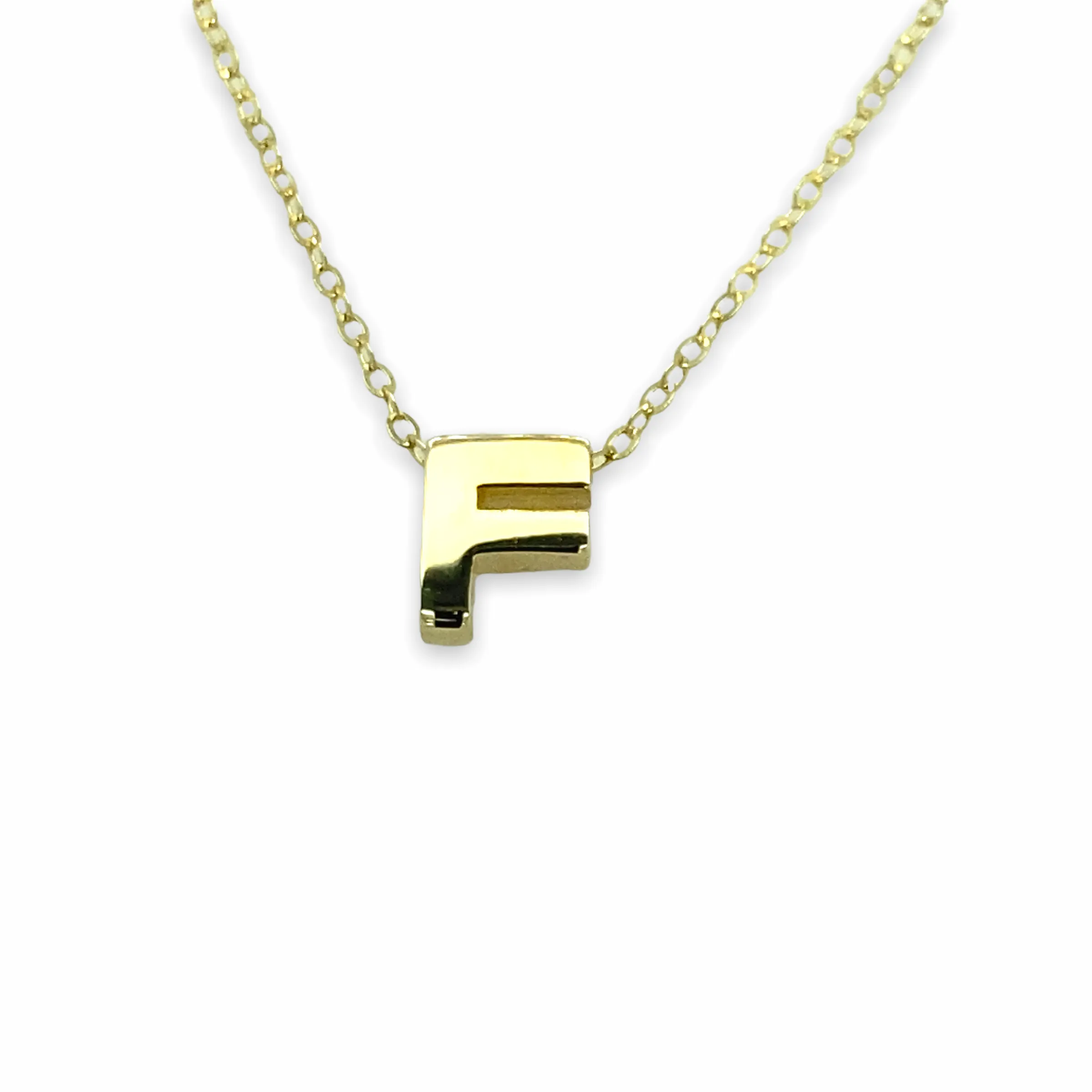 14K Gold Micro Initial Letters Necklace