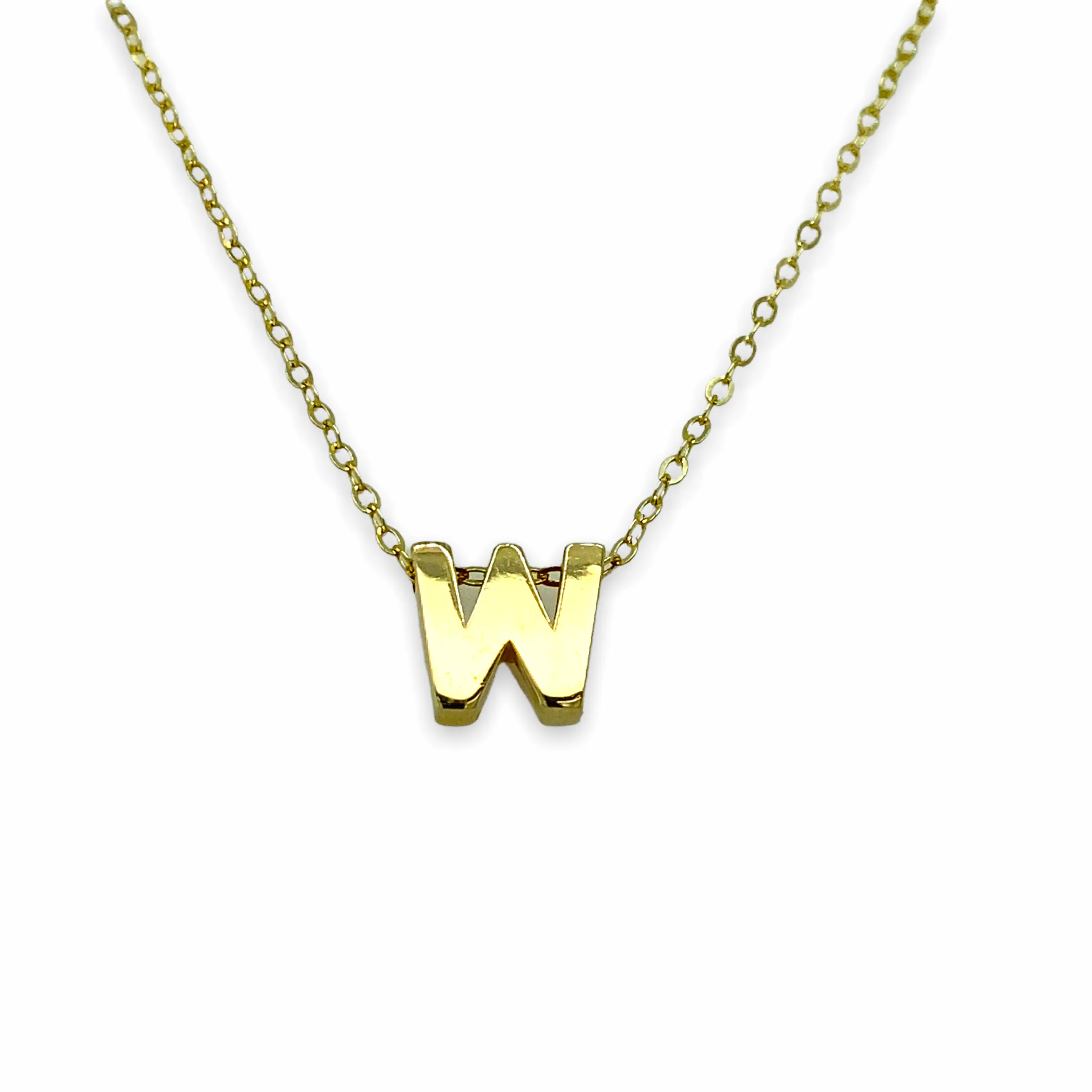 14K Gold Micro Initial Letters Necklace