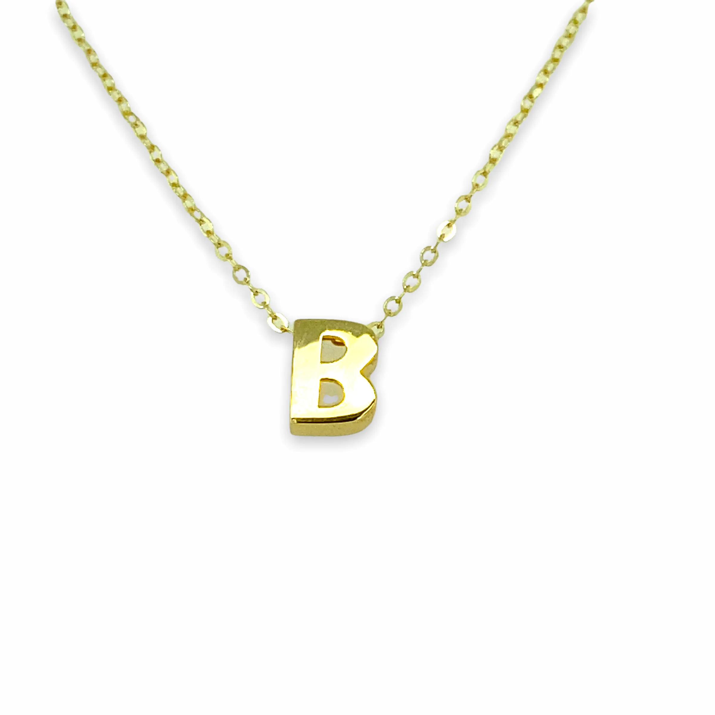 14K Gold Micro Initial Letters Necklace
