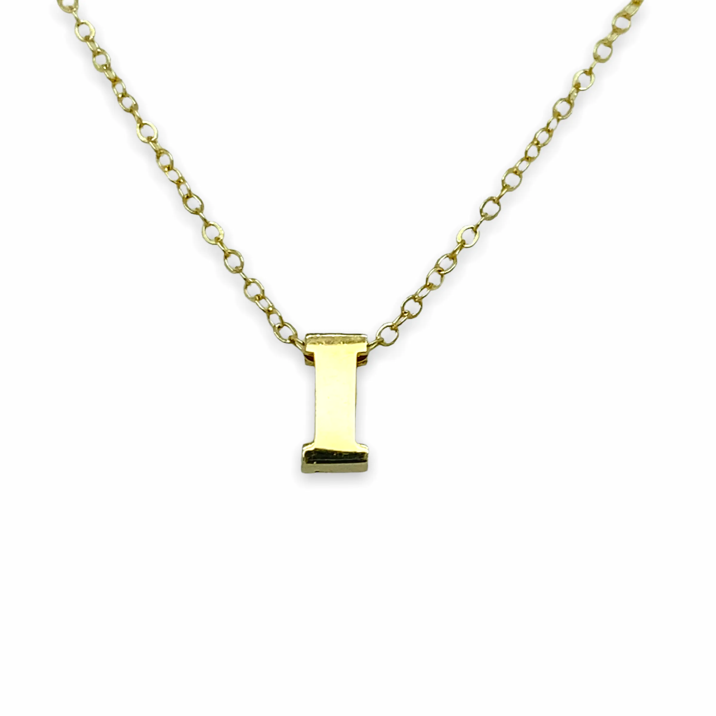 14K Gold Micro Initial Letters Necklace