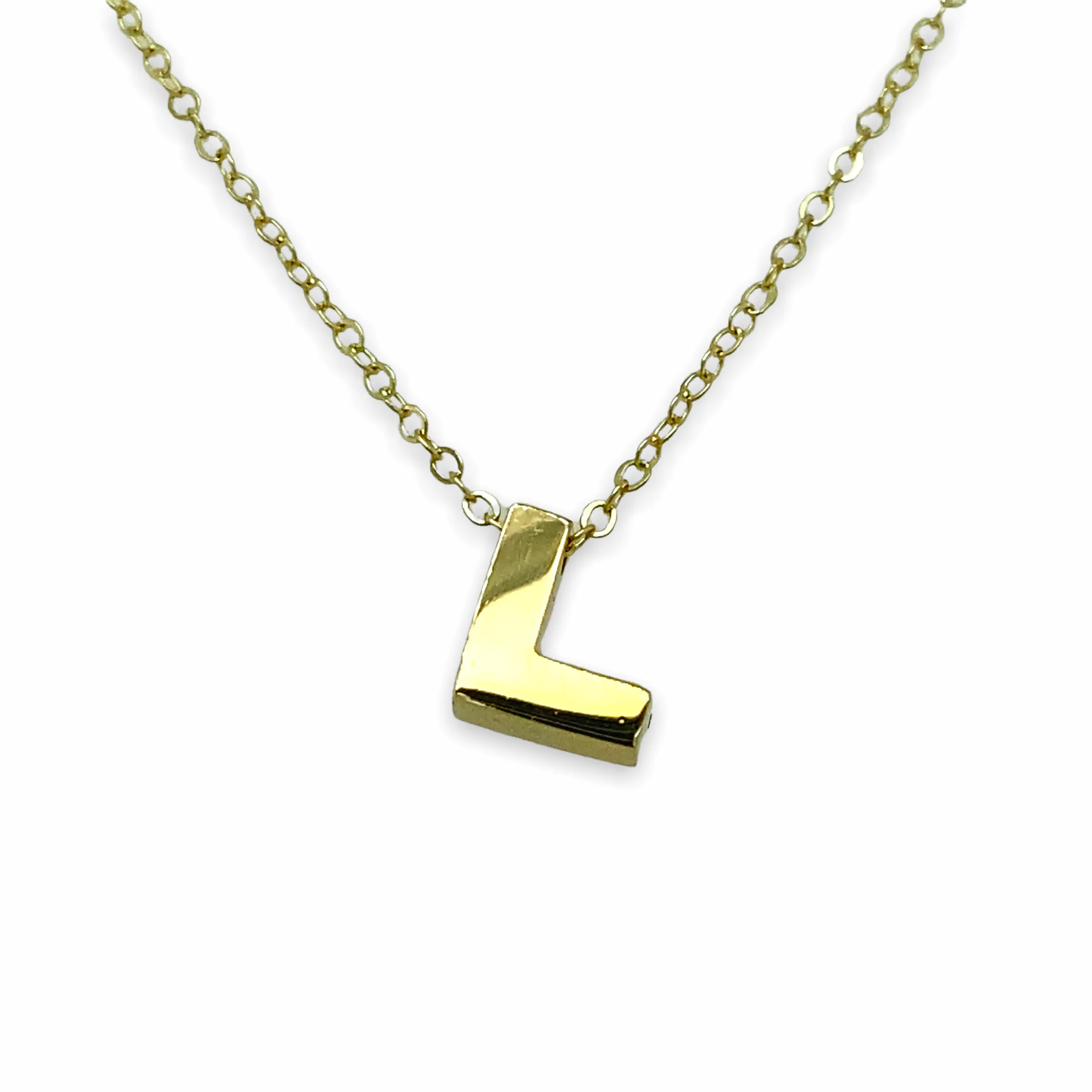 14K Gold Micro Initial Letters Necklace