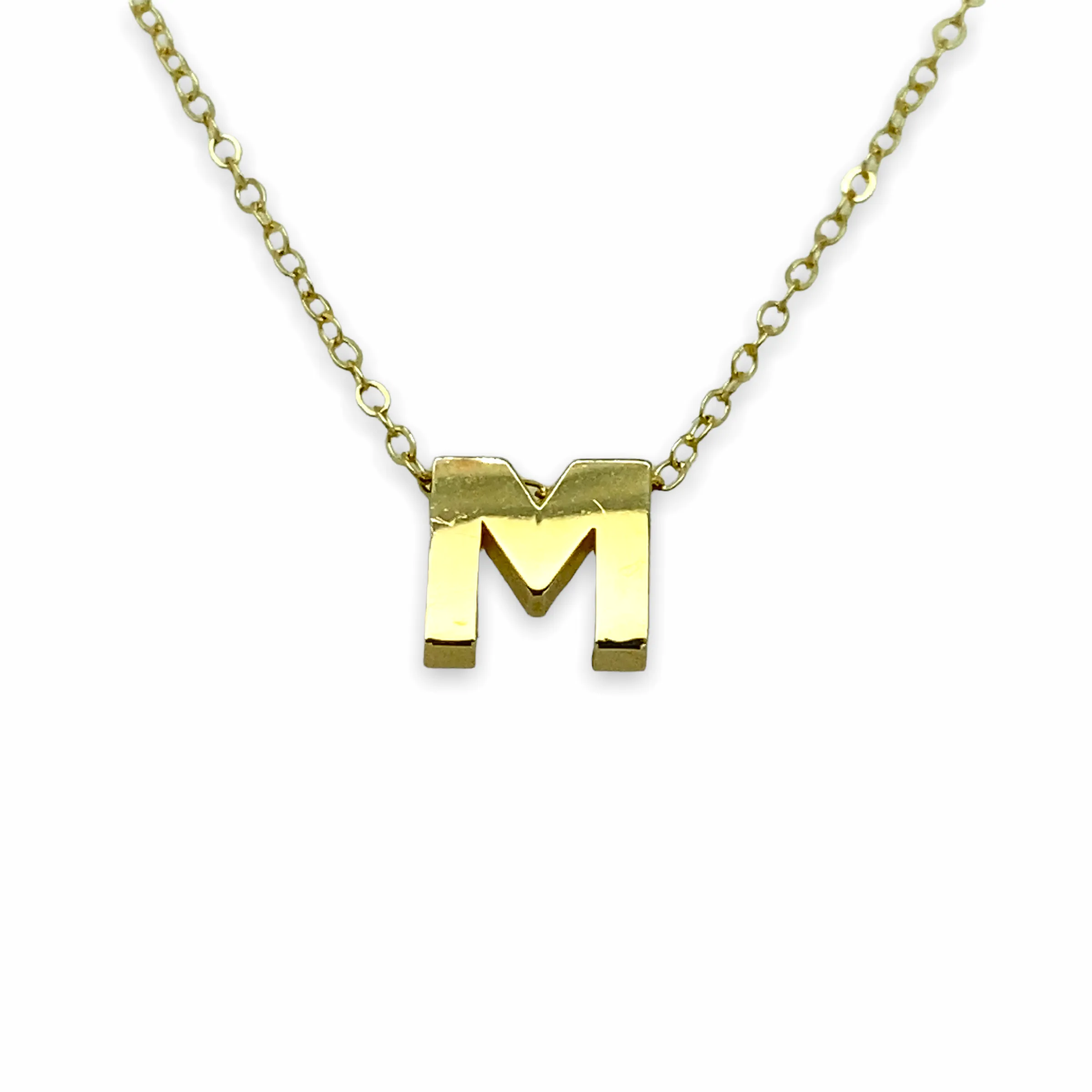 14K Gold Micro Initial Letters Necklace