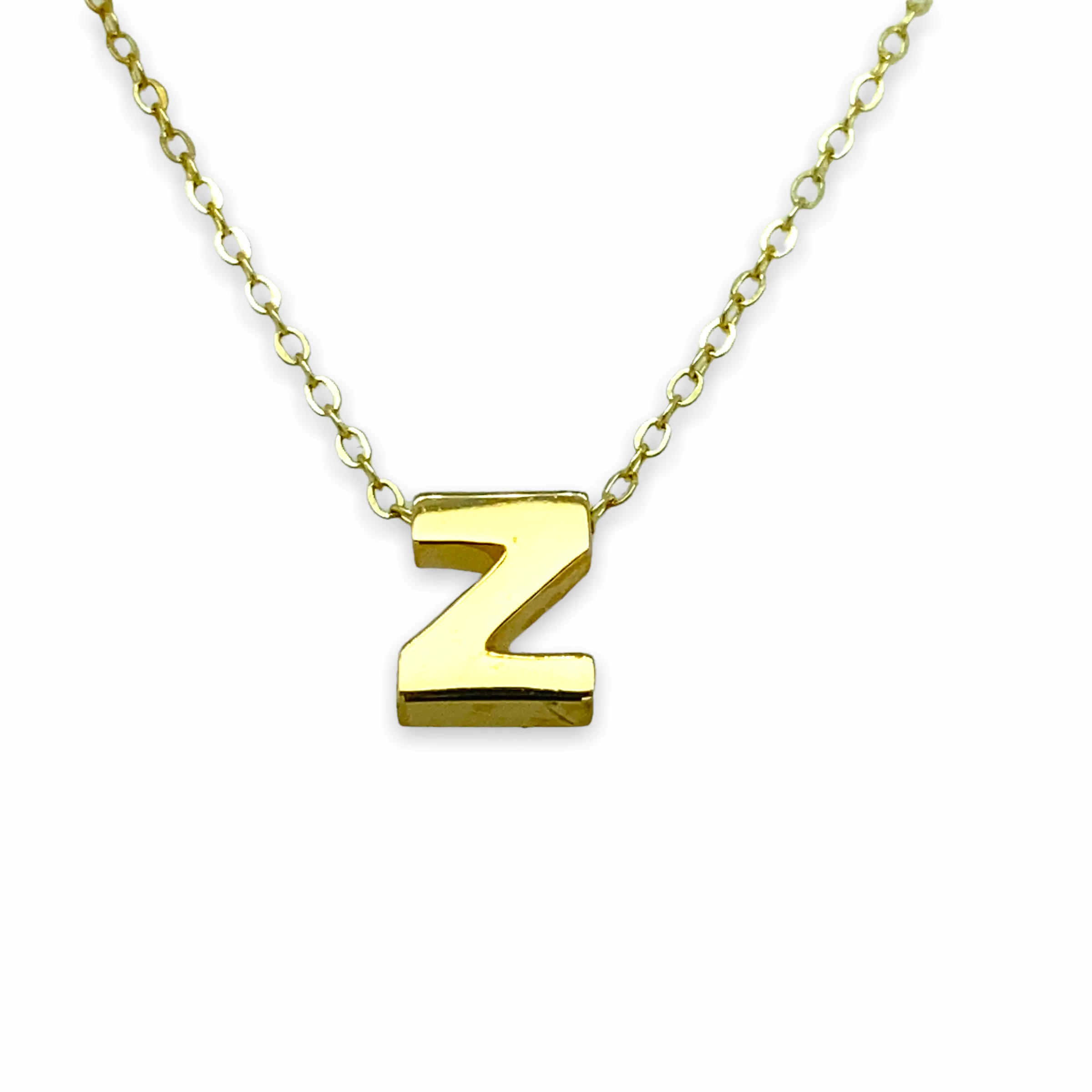 14K Gold Micro Initial Letters Necklace