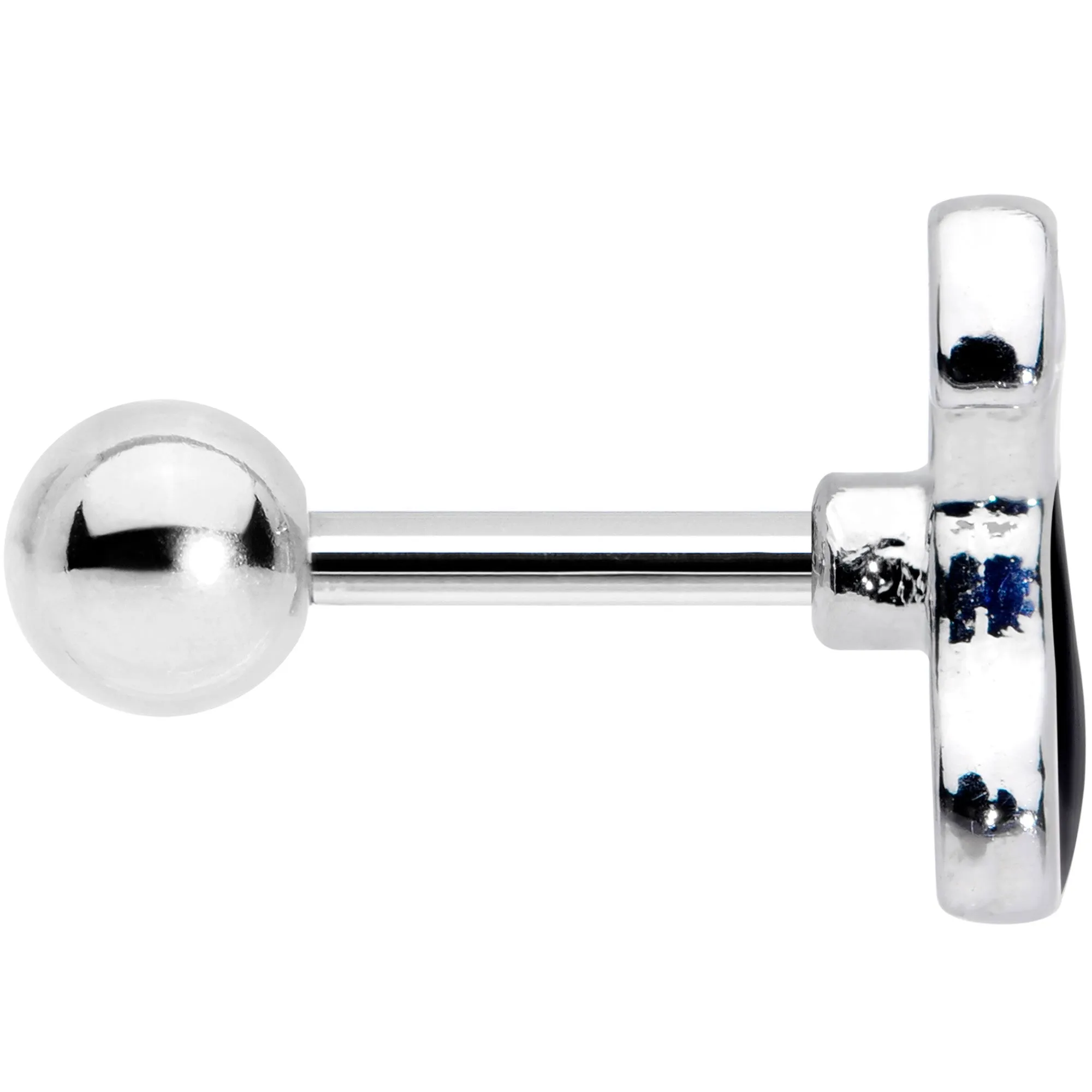 16 Gauge 1/4 Black Sitting Dog Cartilage Tragus Earring