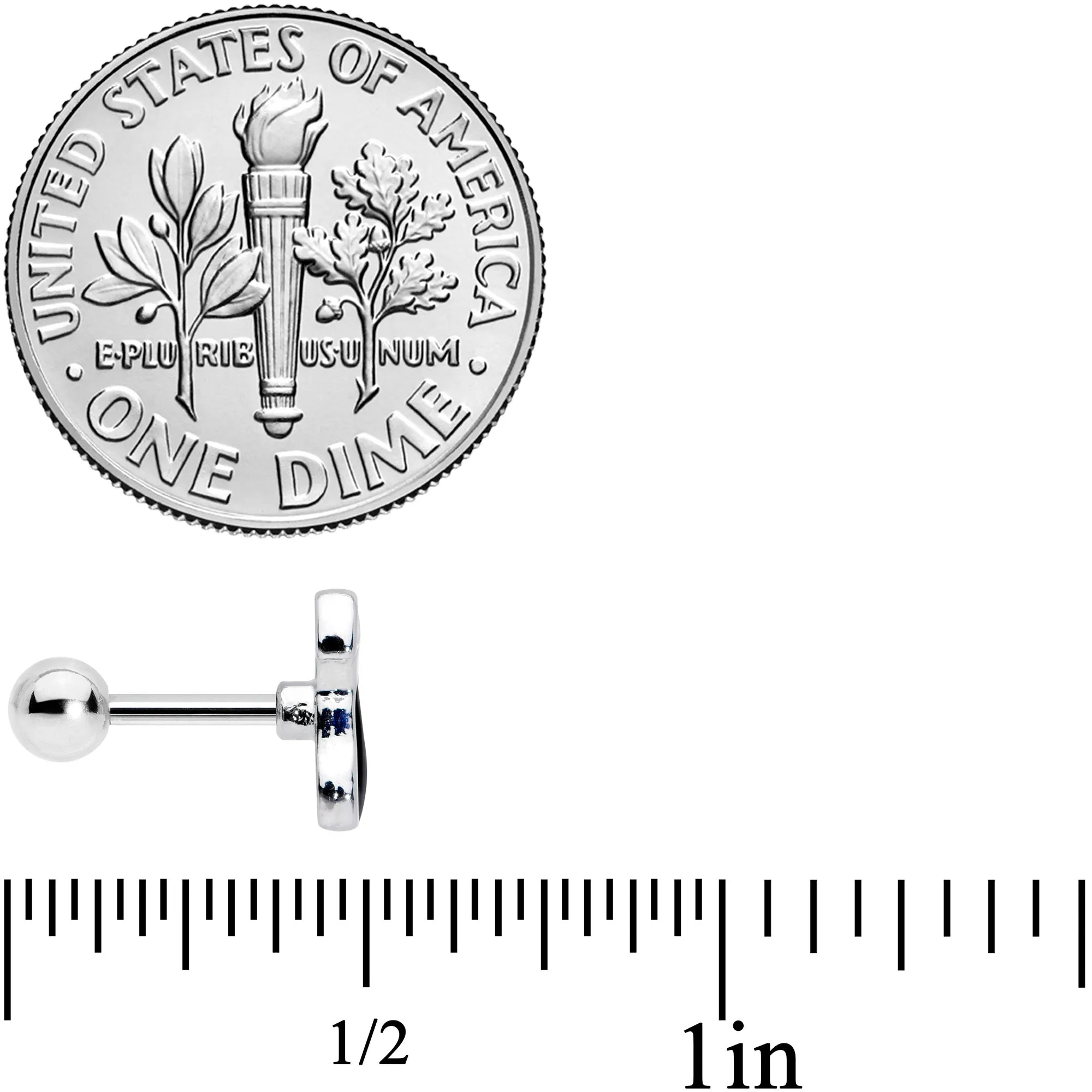 16 Gauge 1/4 Black Sitting Dog Cartilage Tragus Earring