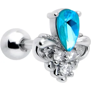 16 Gauge 1/4 Blue Gem Style Simplicity Cartilage Tragus Earring