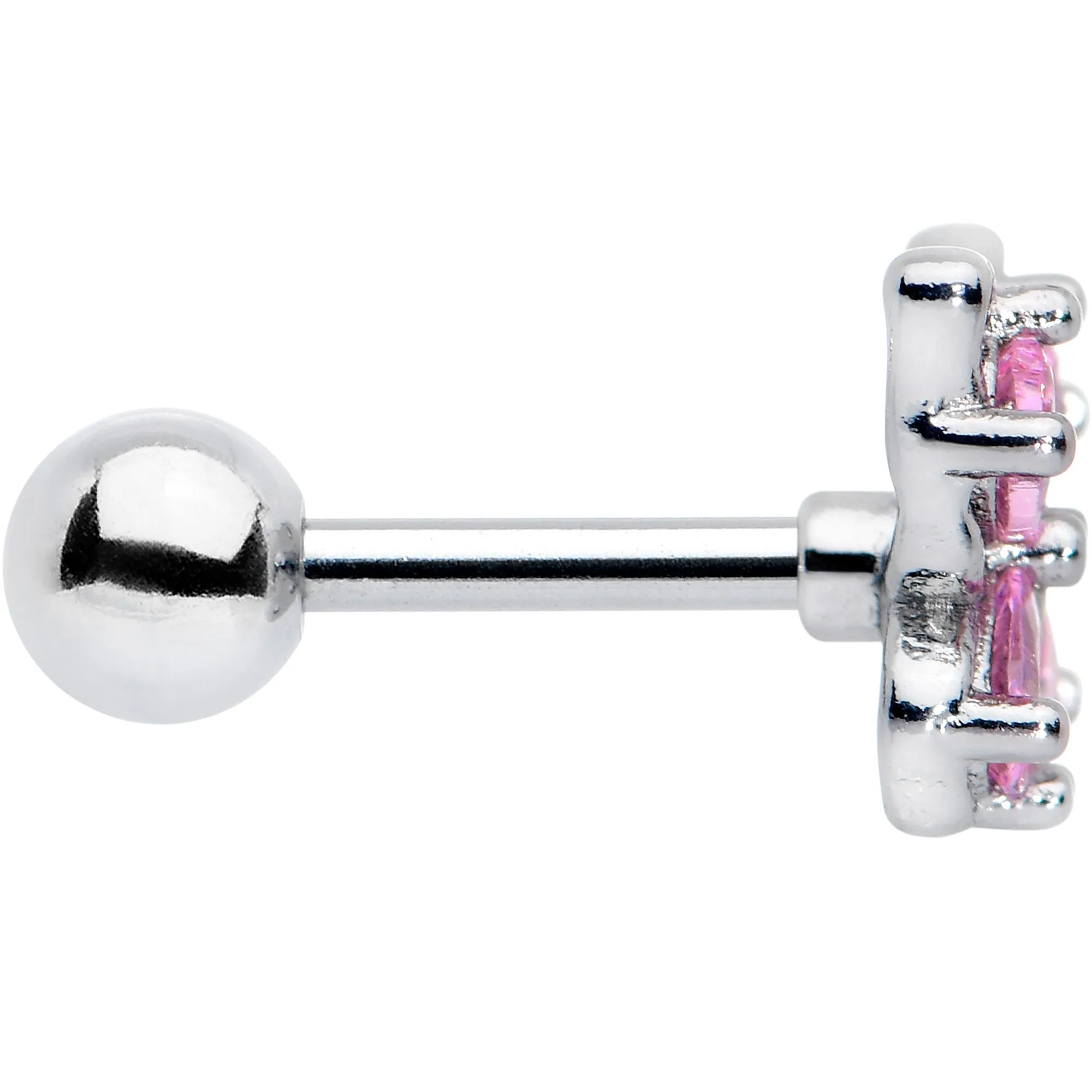 16 Gauge 1/4 Pink Gem Butterfly Glory Cartilage Tragus Earring