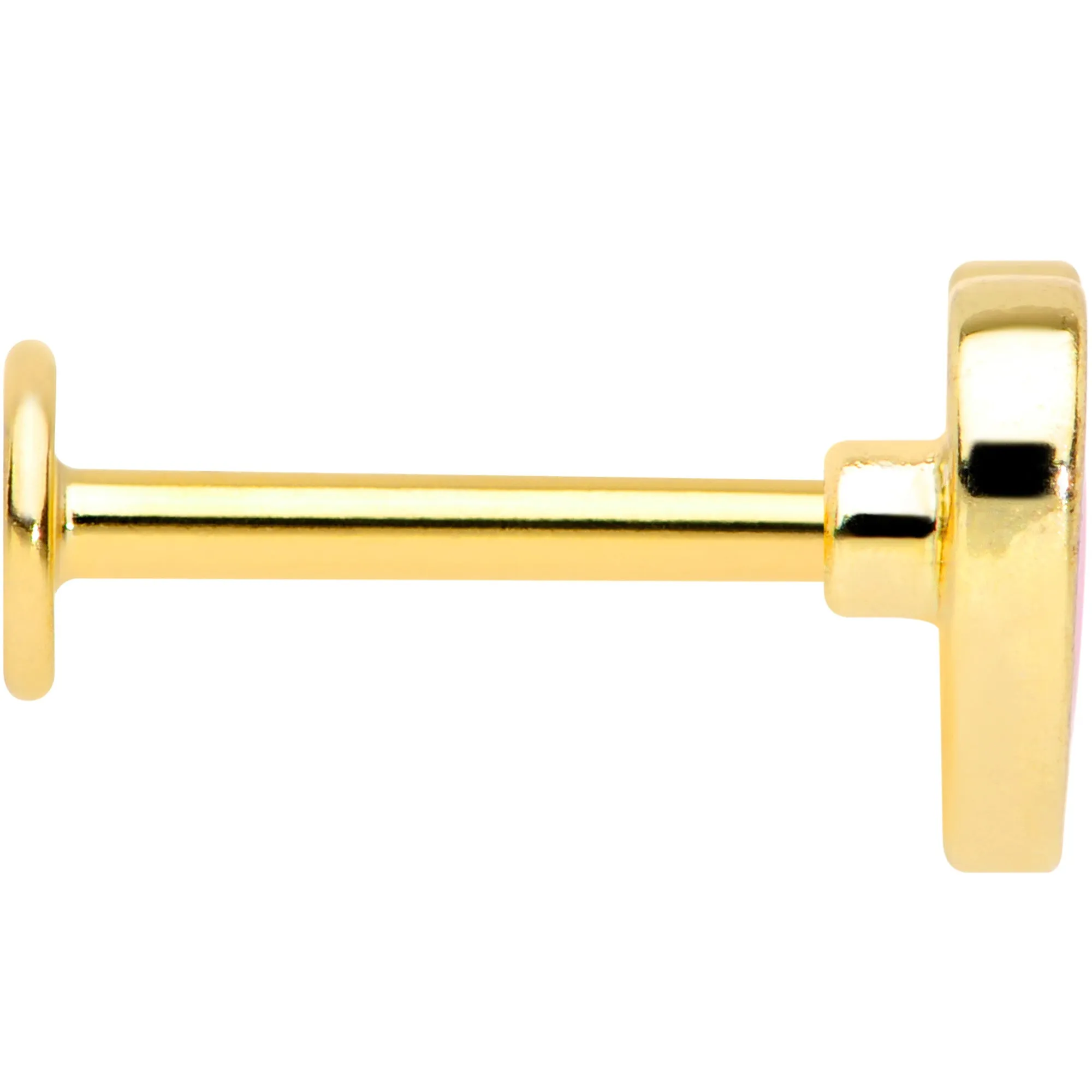 16 Gauge 5/16 Gold Tone Pink Heart Valentines Day Labret Tragus Monroe