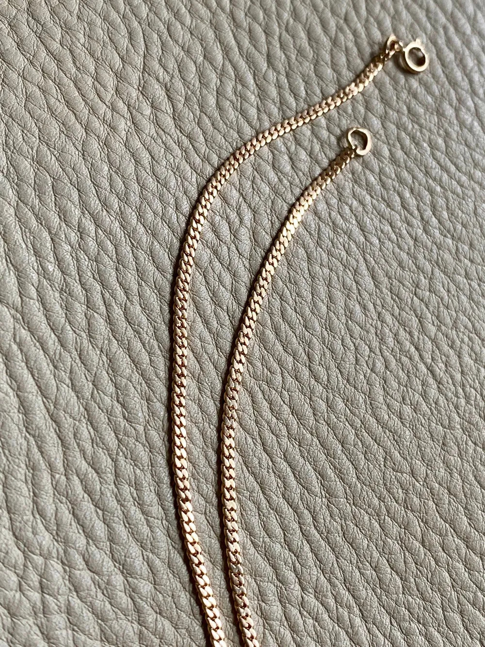 18k gold handmade vintage Swedish graduated curb link necklace - Stunning LONG 30 inch length - made 1957-1963