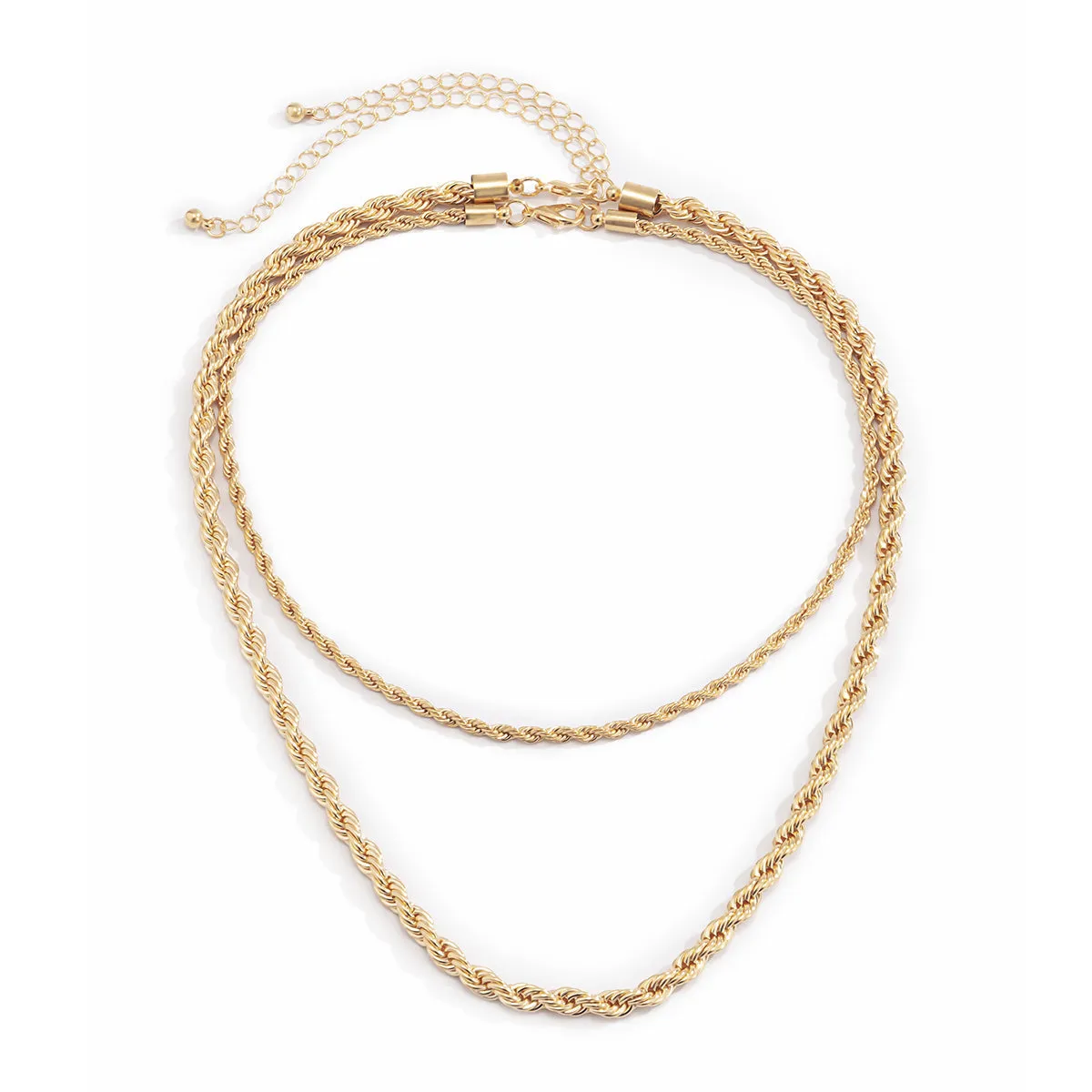 18K Gold-Plated Layered Rope Chain Set