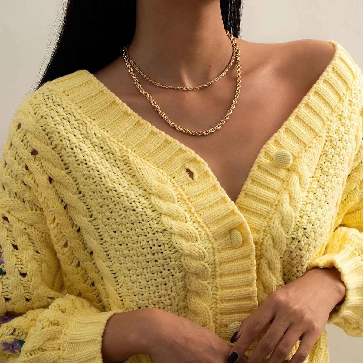 18K Gold-Plated Layered Rope Chain Set