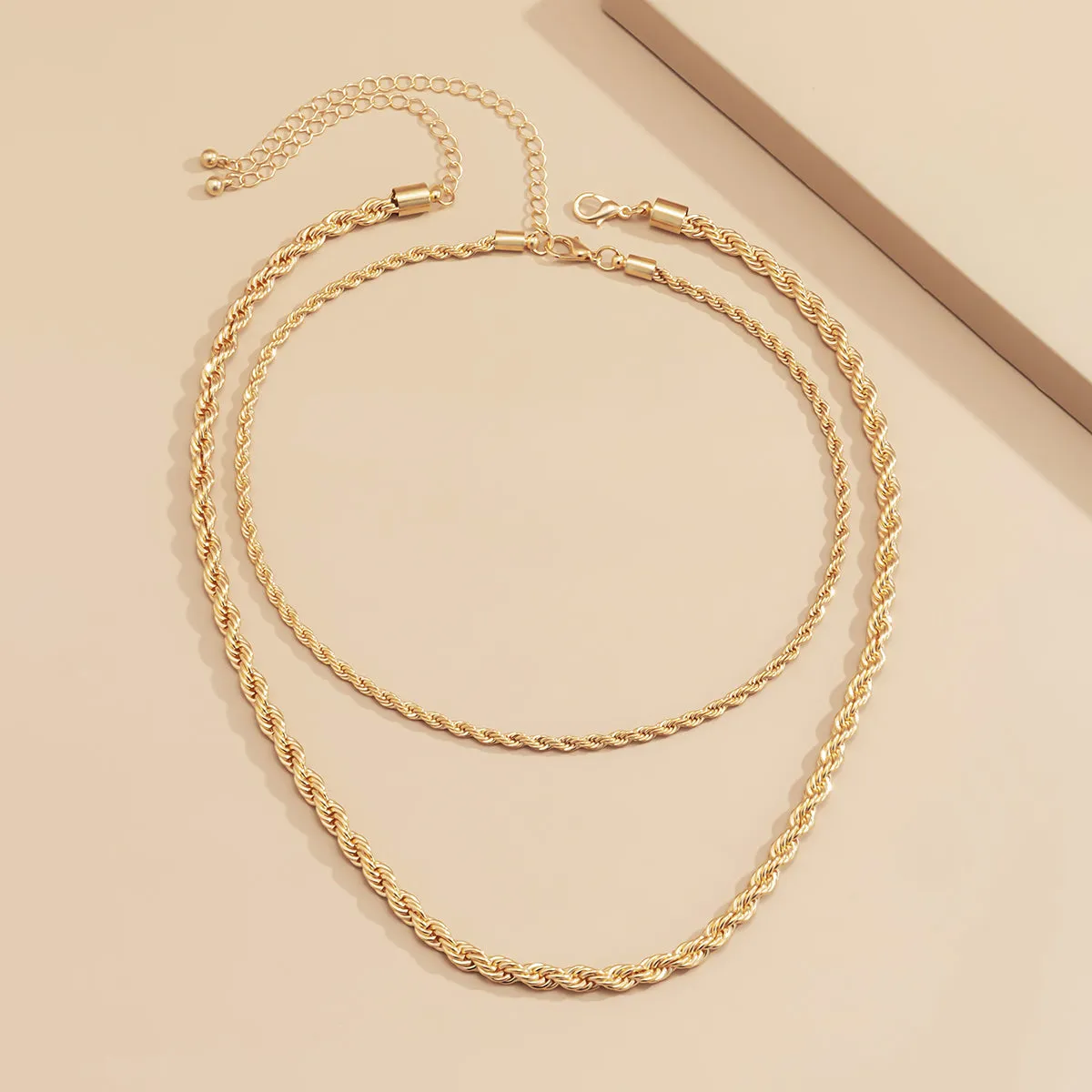 18K Gold-Plated Layered Rope Chain Set