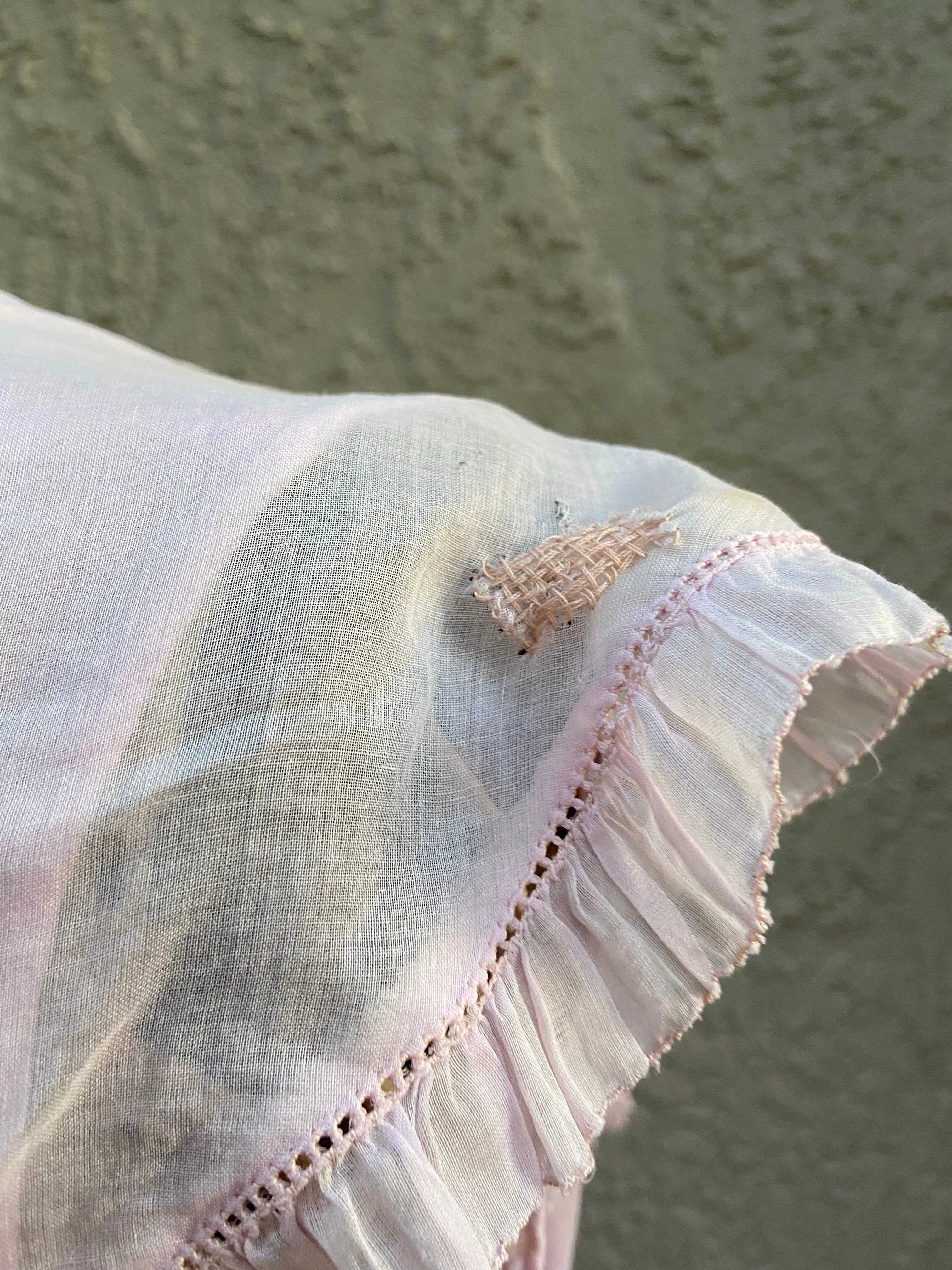 1920s Drop Waist Cotton Voile Flower Basket Dress