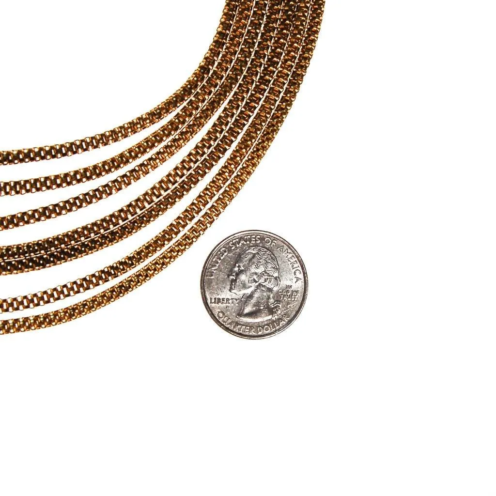 1940s Gold Multi Strand Chain Necklace