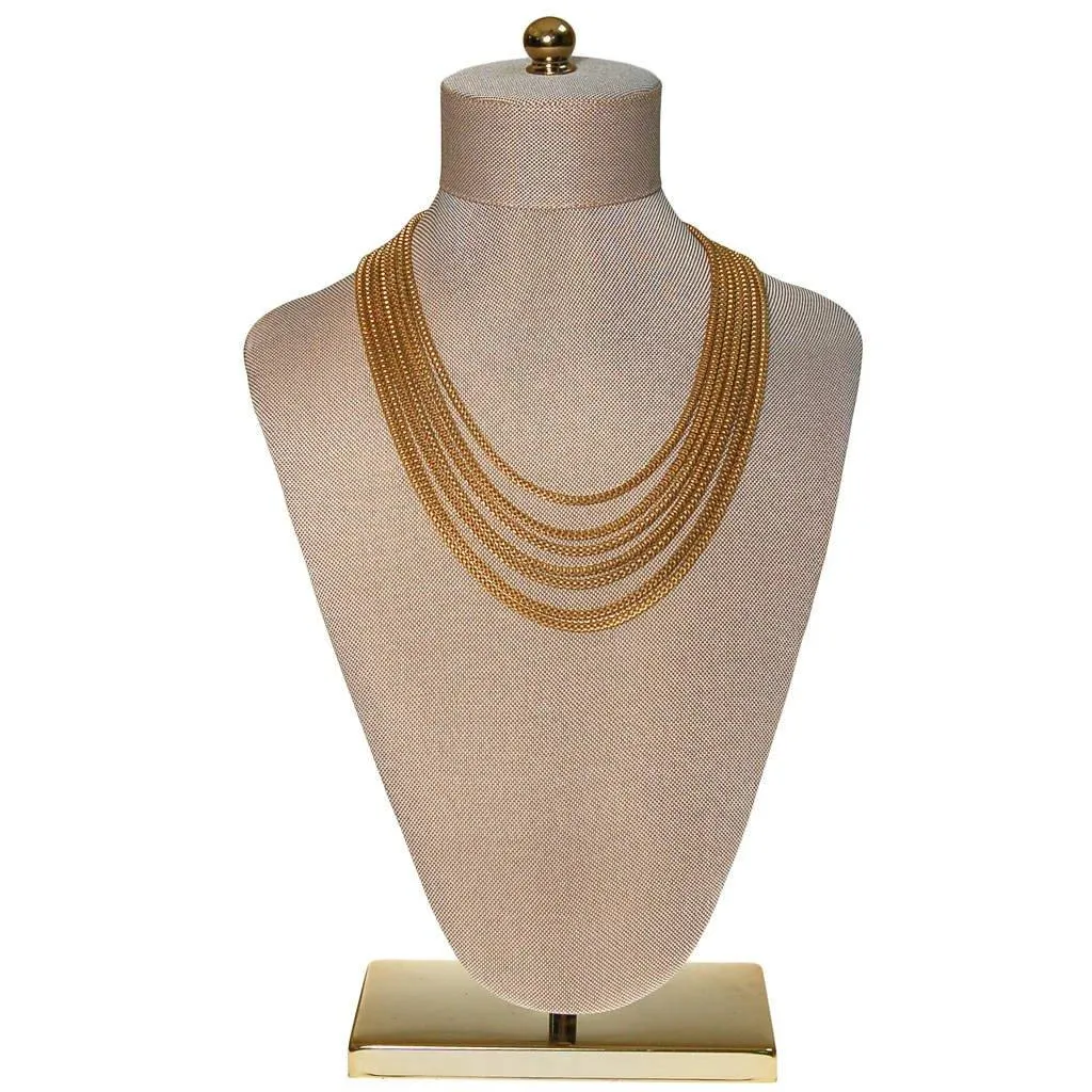 1940s Gold Multi Strand Chain Necklace