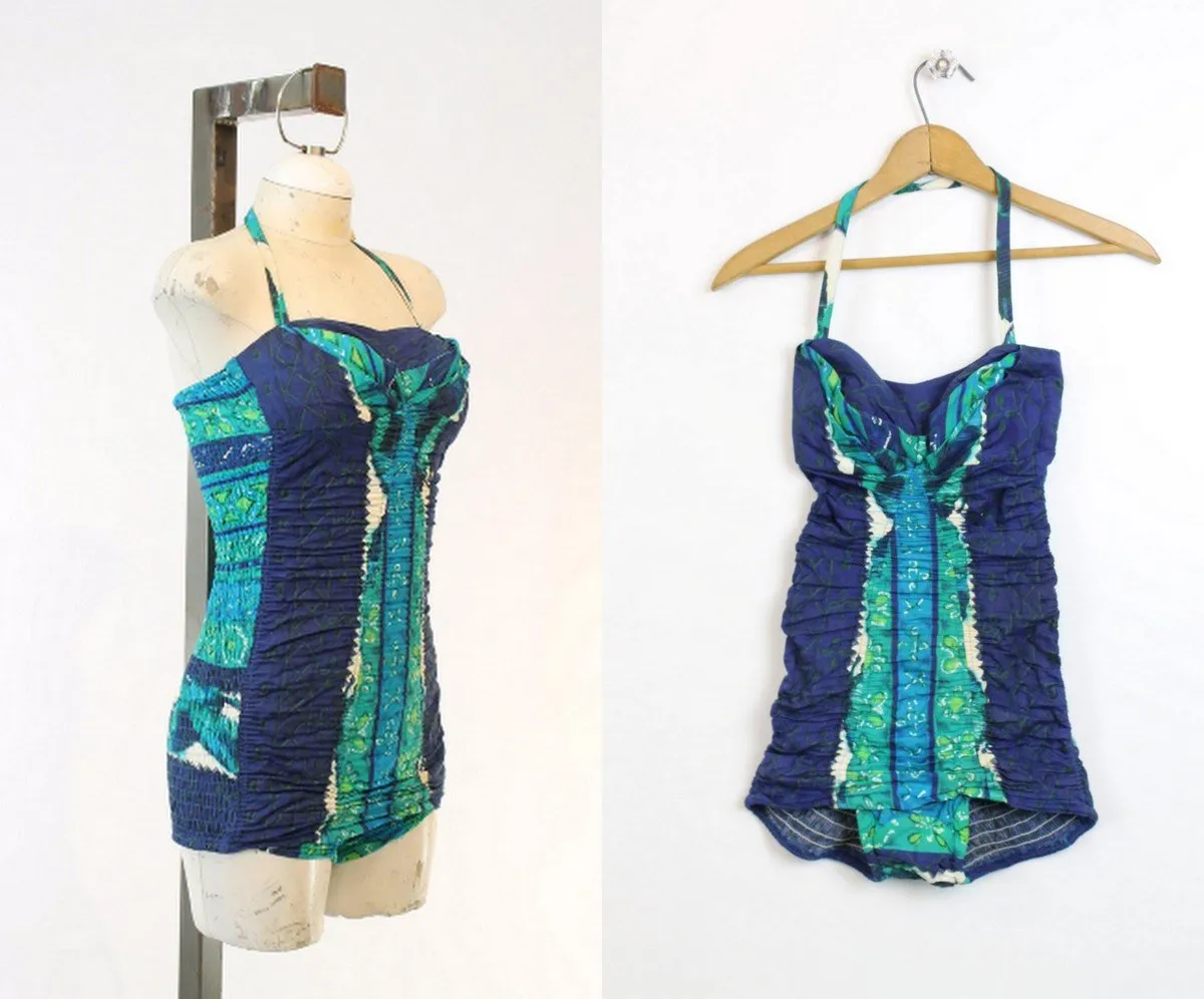 1950s Miss Hawaii BATIK halter swimsuit xs | new spring summer