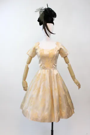 1950s SUZY PERETTE brocade gold dress small | new fall winter