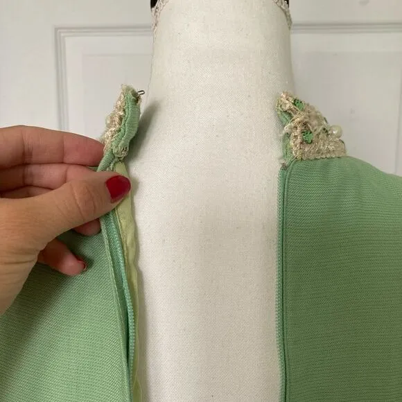 1960s Vanilla Mint Vintage Maxi Dress