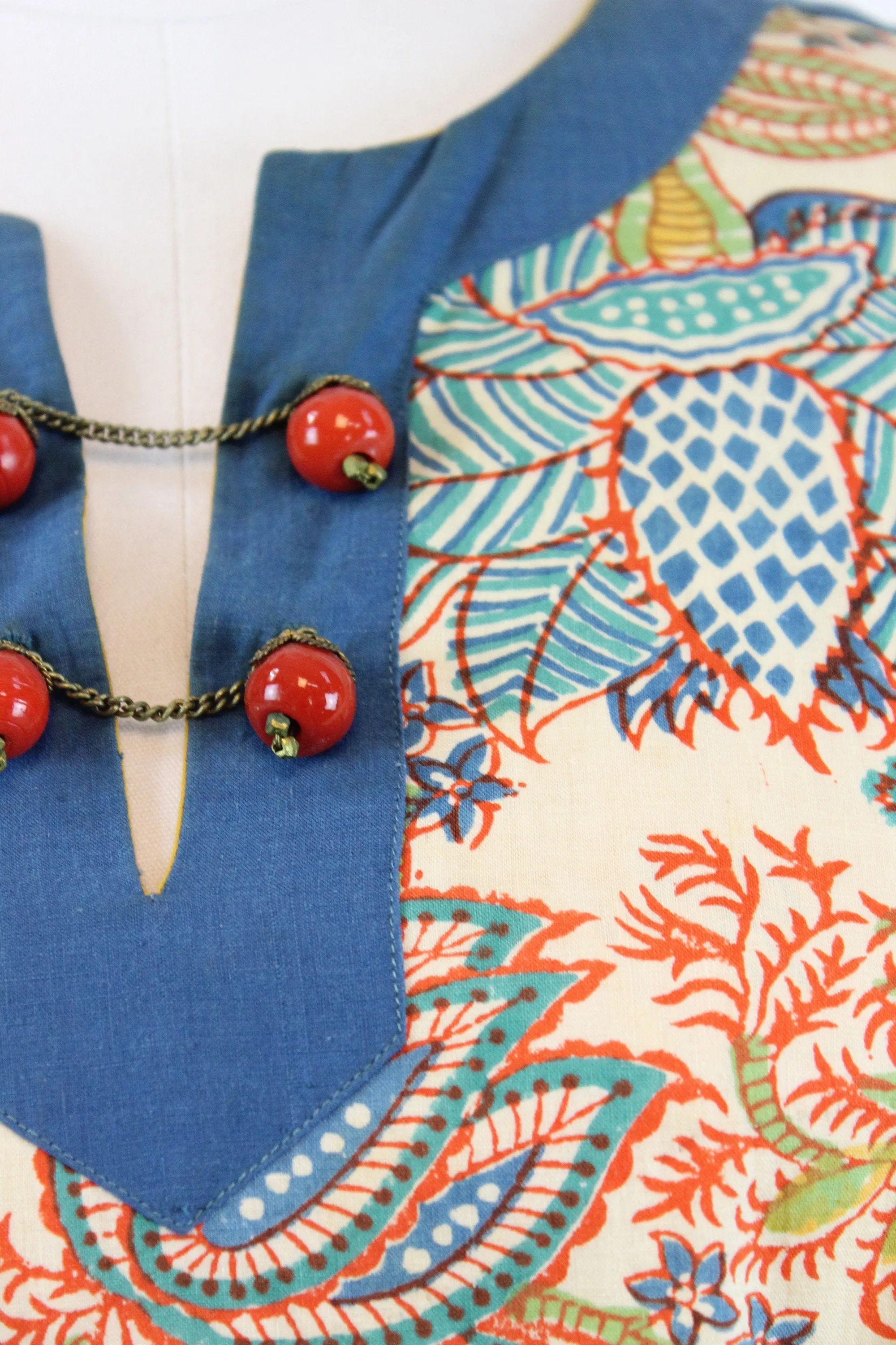 1970s Aananda Indian cotton dress caftan small medium | new spring summer