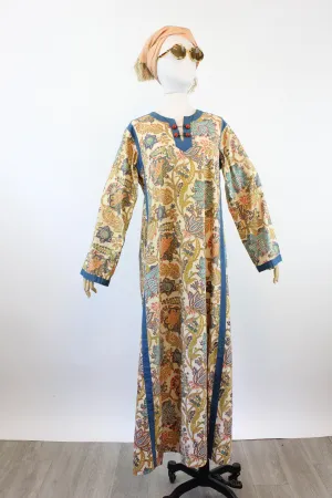1970s Aananda Indian cotton dress caftan small medium | new spring summer